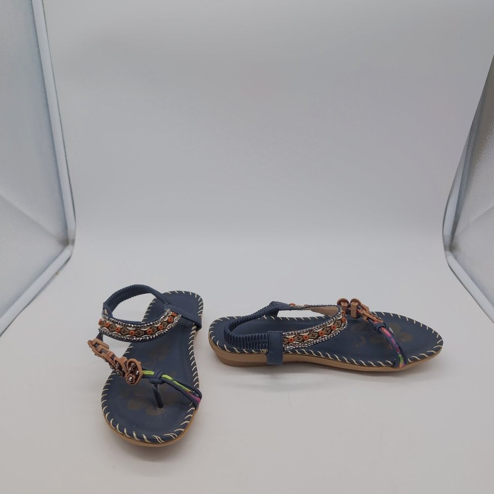 Other Embellished Navy Sandals Cool BOHO style Sz 6 Size US 6 / IT 36 - 2 Thumbnail