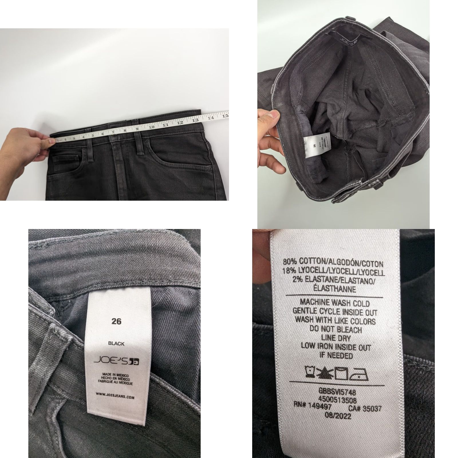 Vintage JOE'S Black Coated Skinny Jeans Stretch Pants Women's Size 26 Size 26" / US 2 / IT 38 - 8 Thumbnail