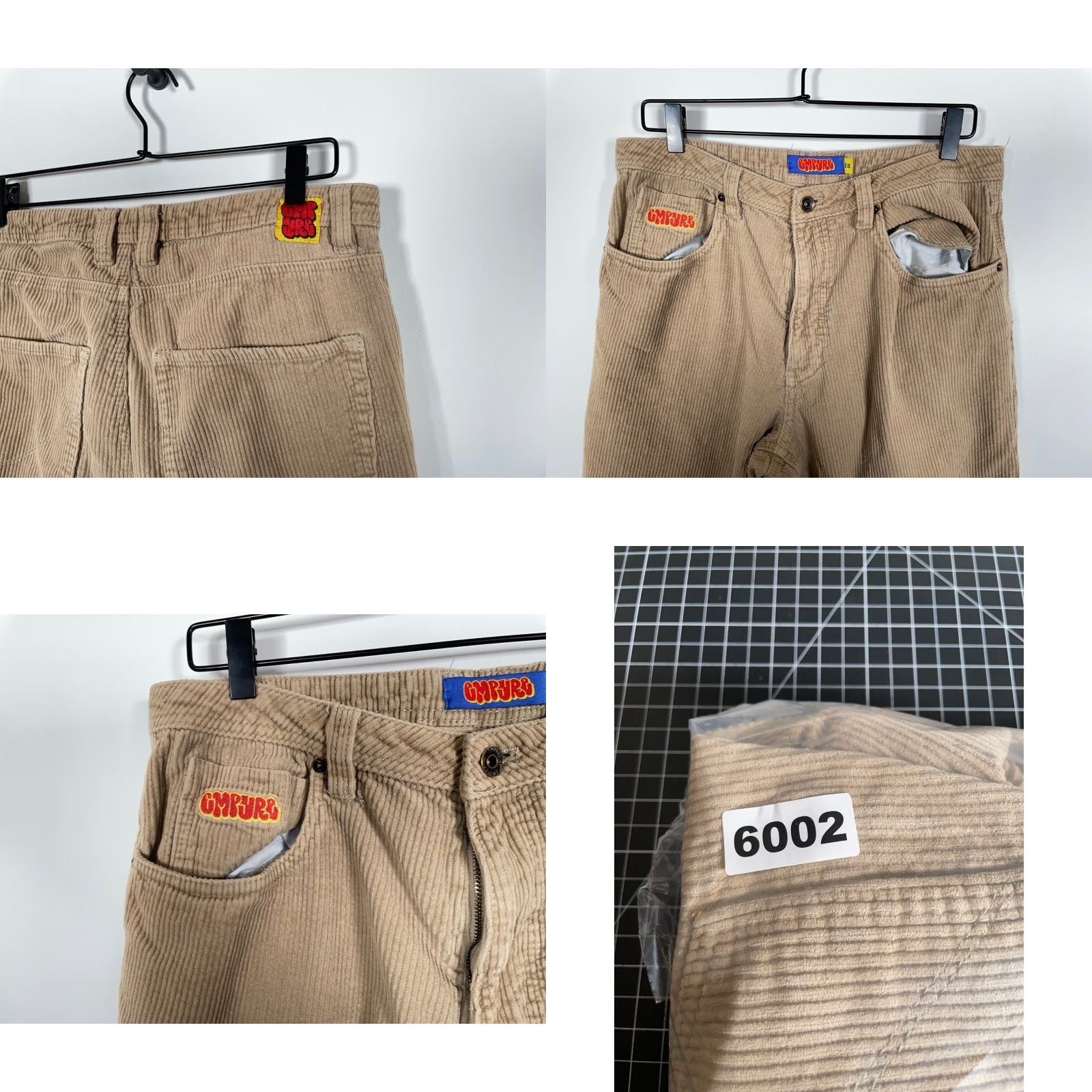 Empyre Empyre Relaxed Corduroy Pants Mens 32 x 27 Beige Baggy Fit Embroidered Corduroy Chino Casual Pants Mens Size US 32 / EU 48 - 9 Thumbnail