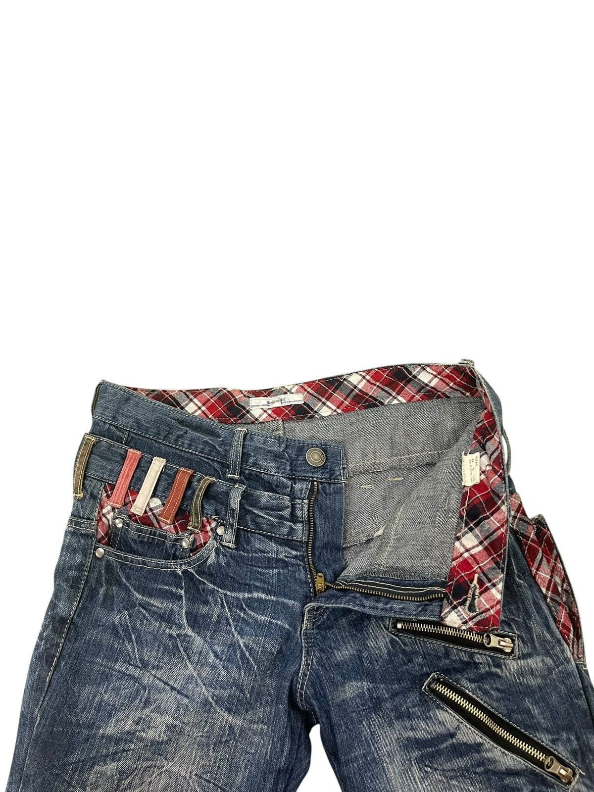 Japanese Brand Double Waist Jeans Roddle Faded Denim Slim1🟦6 Size US 32 / EU 48 - 11 Thumbnail