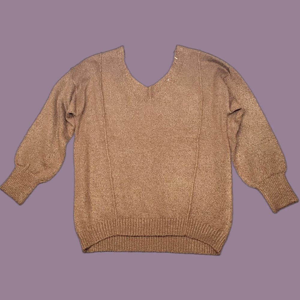 Vintage Rue21 Sweater Womens S Brown Long Sleeve Solid Minimalist V-Neck Pullover New Size S / US 4 / IT 40 - 1 Thumbnail