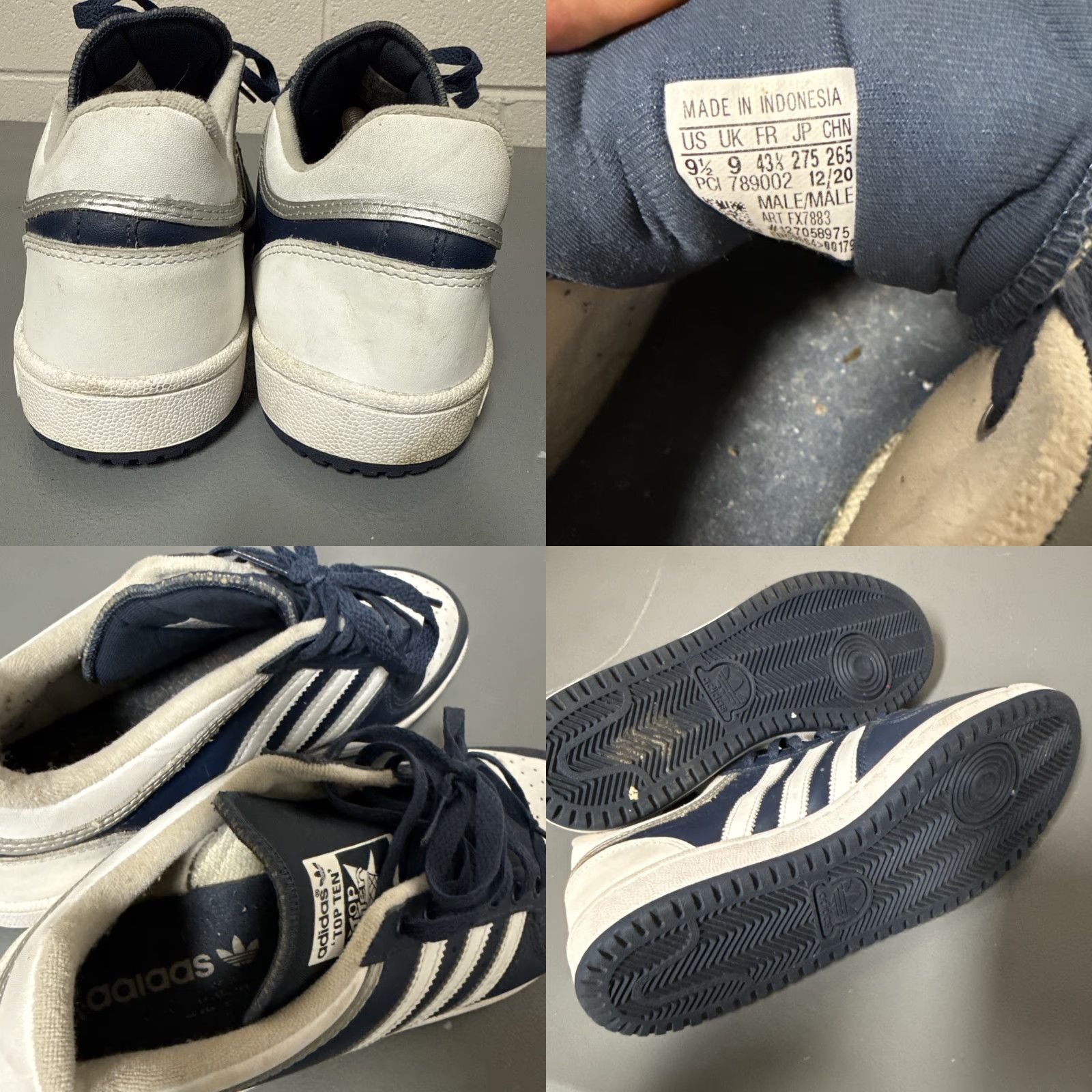 Adidas Adidas Top Ten Sneaker Men’s 9.5 White Blue Low Top Mens Athletic Shoe Size US M / EU 48-50 / 2 - 8 Thumbnail