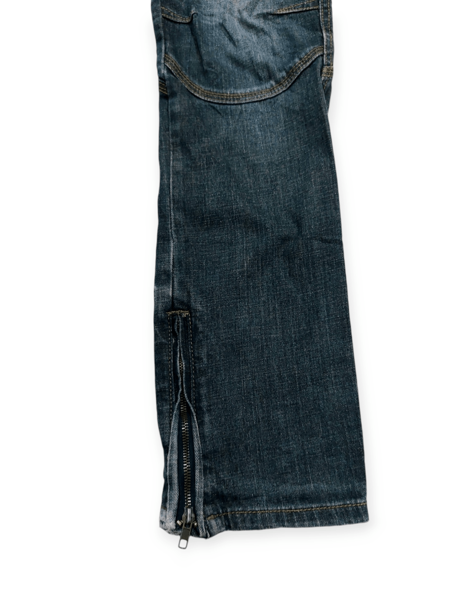 Vintage 🔥 Longli Zipped Flare Punk Biker Denim Size US 33 - 11 Thumbnail