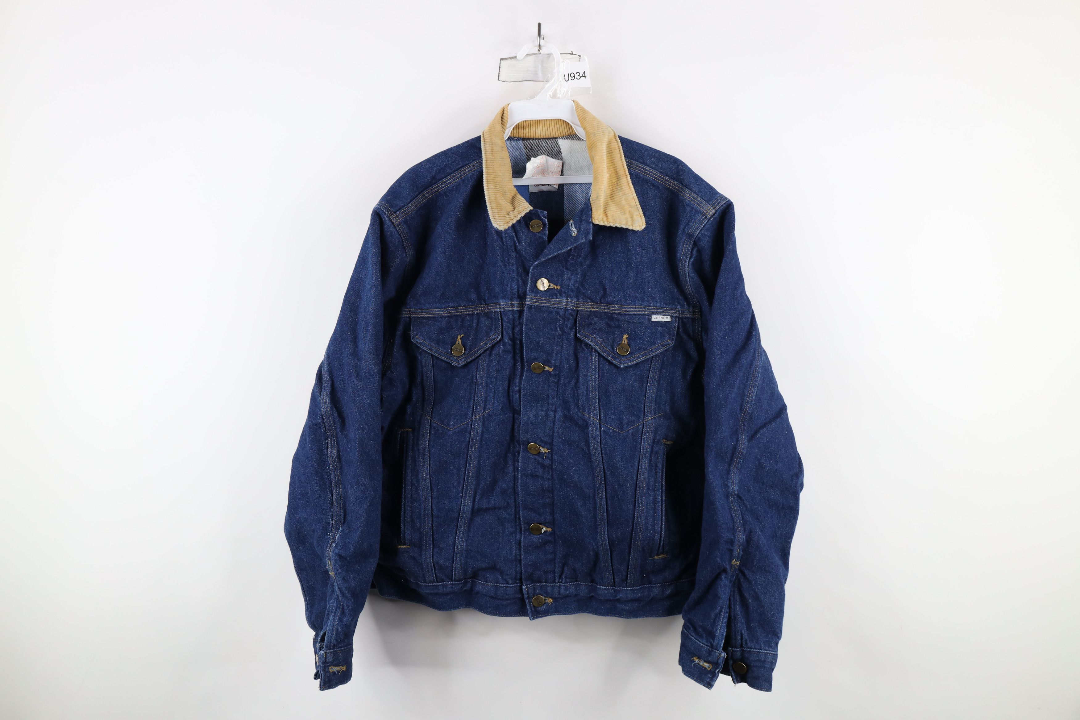 Carhartt × Vintage Vintage 90s Carhartt Corduroy Collared Denim Jacket USA Size US XL / EU 56 / 4 - 1 Thumbnail