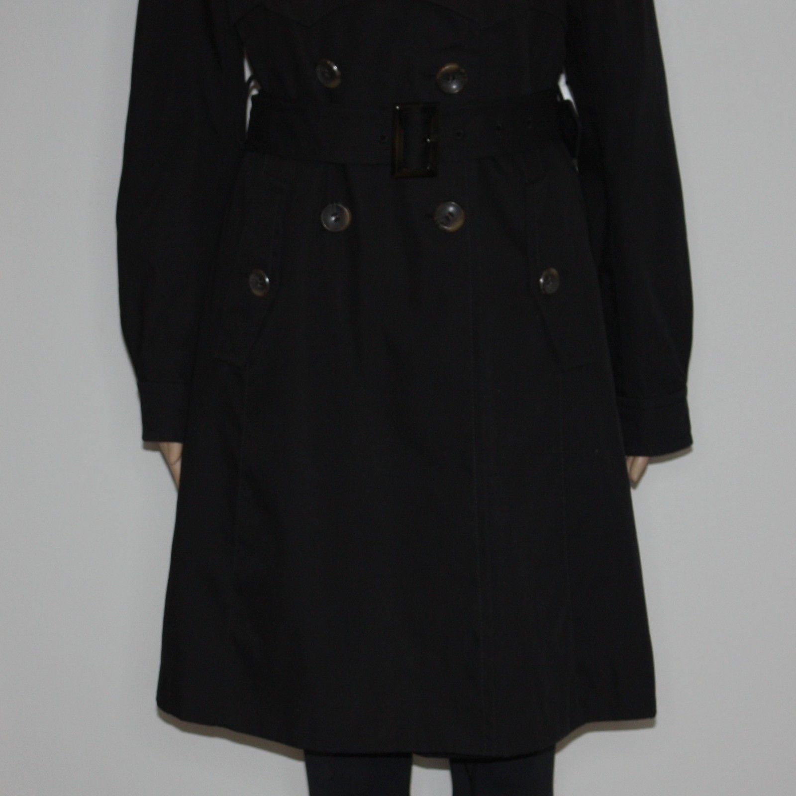 Kenneth Cole Women's Black Trench Coat Belted Jacket in size Medium Size M / US 6-8 / IT 42-44 - 3 Thumbnail