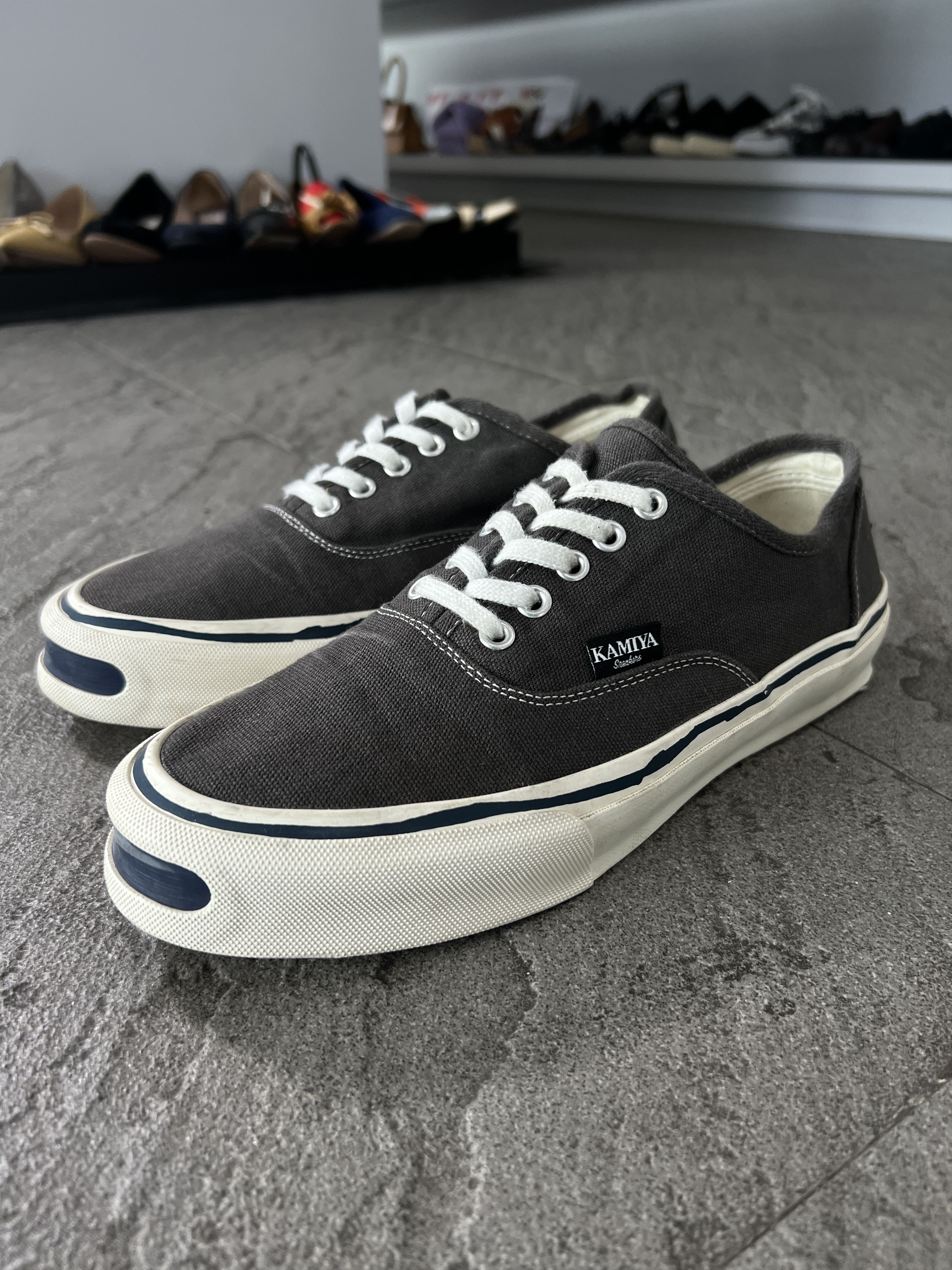 Maison MIHARA YASUHIRO Kamiya Canvas Sneakers Grey Low Top US10 EU43 Size US 10 / EU 43 - 3 Thumbnail