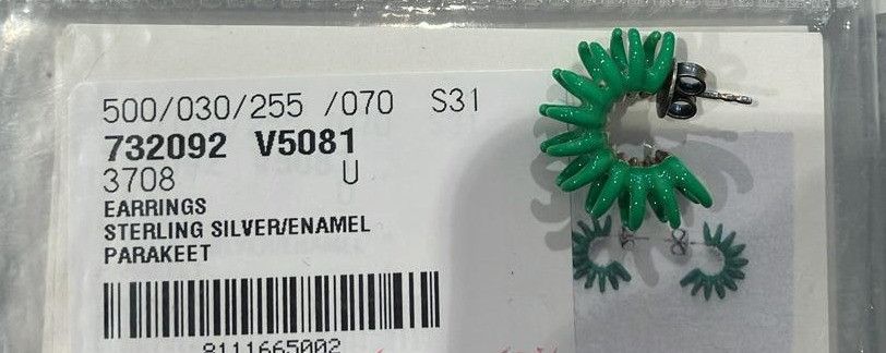 Bottega Veneta o1n1vont1124 Size: OS / Spine Hoop Earrings in Parakeet Size ONE SIZE - 5 Thumbnail
