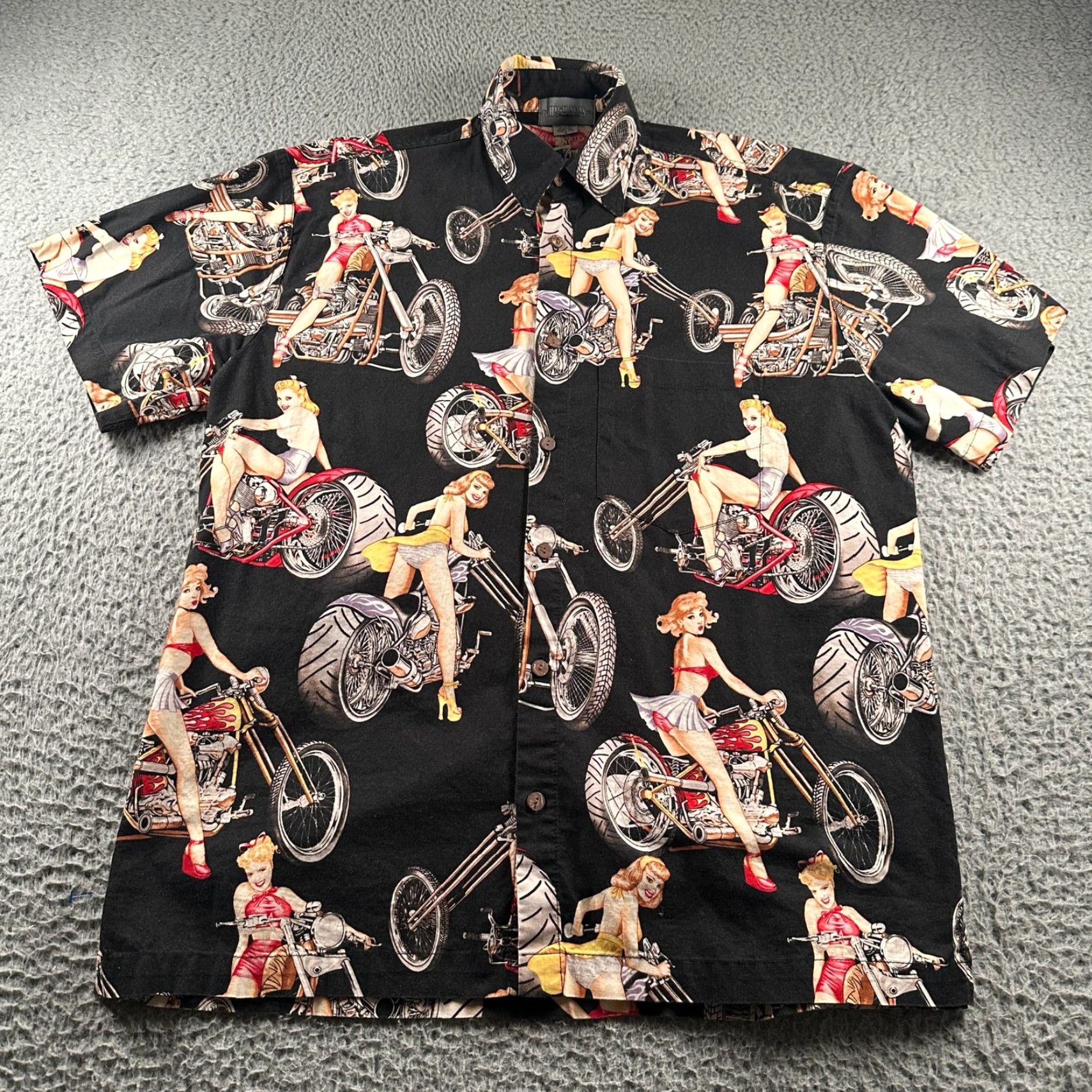 Vintage High Seas Shirt Mens M Black Pinup Motorcycle Short Sleeve Camp Button-Up Size US M / EU 48-50 / 2 - 2 Thumbnail
