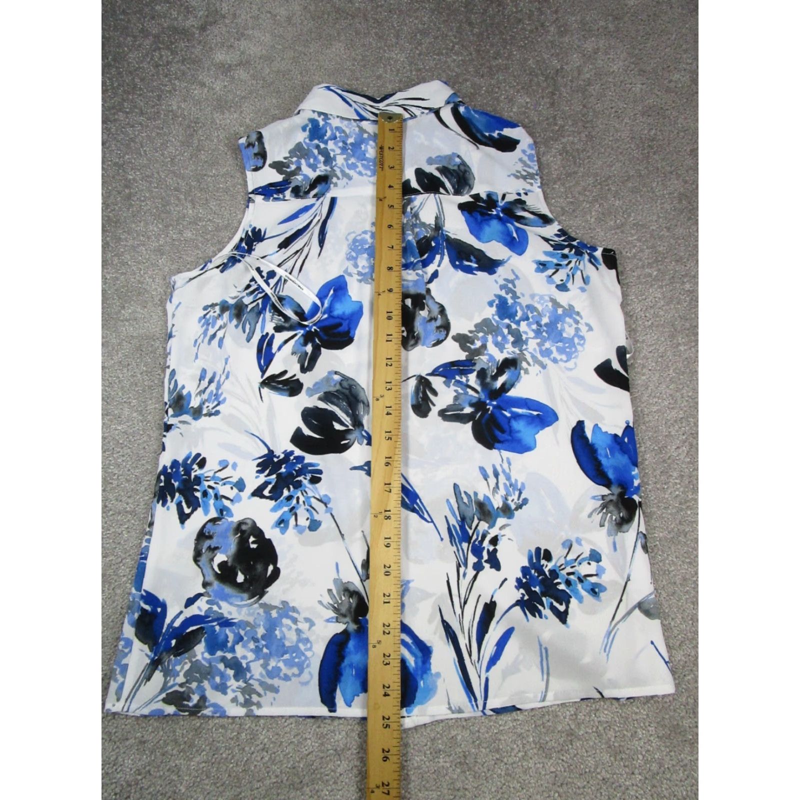 Karl Lagerfeld VINTAGE Karl Lagerfeld Shirt Womens Small White Blue Button Up Blouse Size S / US 4 / IT 40 - 7 Thumbnail