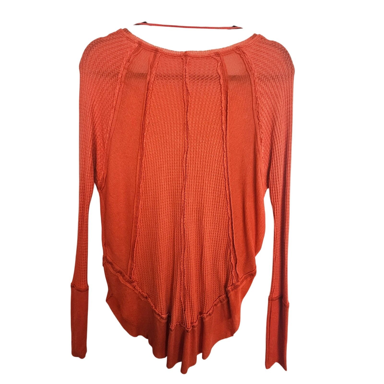 Free People Free People Catalina Orange Waffle Knit Thermal Tunic XS Size XS / US 0-2 / IT 36-38 - 9 Thumbnail