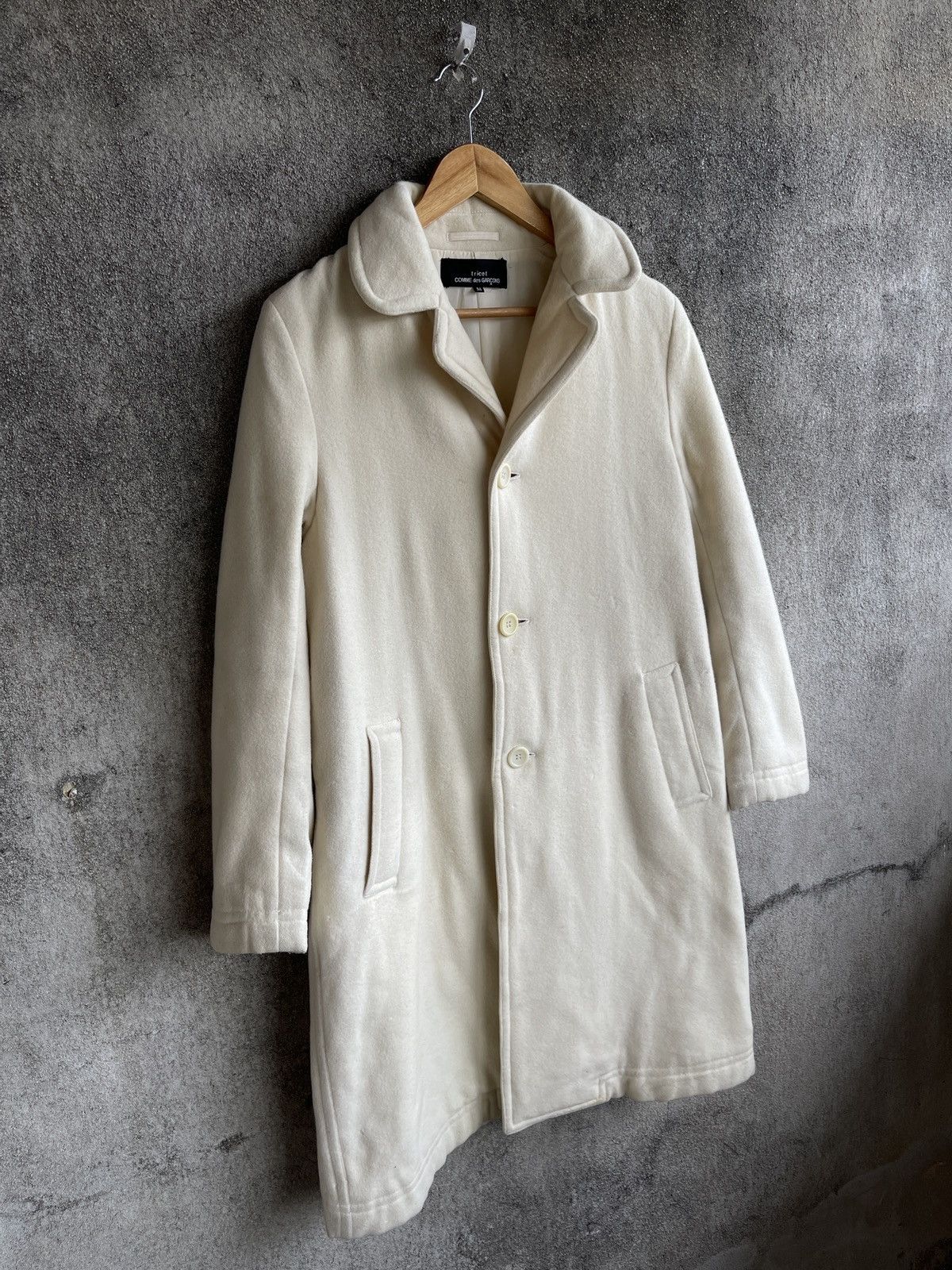Comme des Garcons Rarest🔥Vtg Comme Des Garcon Tricot Wool Trench Coat Jacket Size US M / EU 48-50 / 2 - 7 Thumbnail