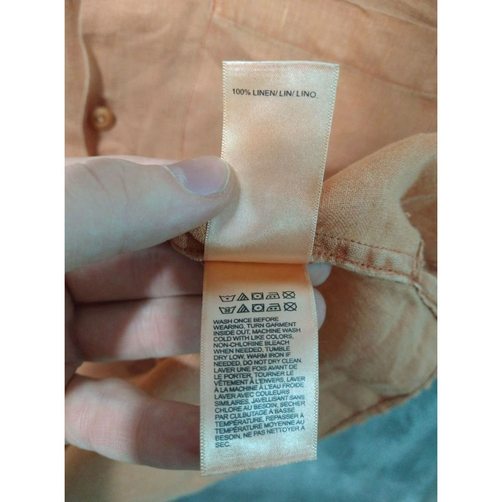Lucky Brand Lucky Brand Shirt Mens Large Orange Short Sleeve Button-Up Collared Linen Beach Casual 90s Decade? (Wait) Size US L / EU 52-54 / 3 - 6 Thumbnail