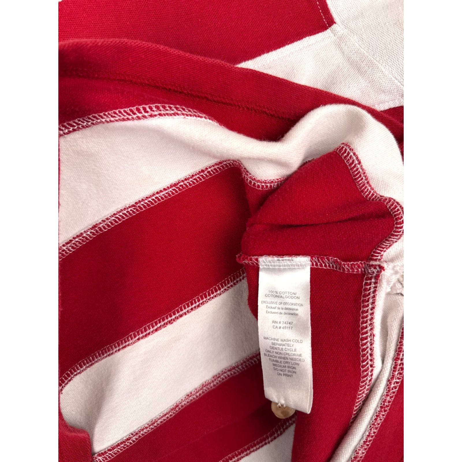 Vintage RedHead Shirt Polo Men XL 100% Cotton White Red White Blue Stripe Button Collar Short Sleeve 44 Chest Regular Fit American Flag Vintage: No Size US XL / EU 56 / 4 - 7 Thumbnail