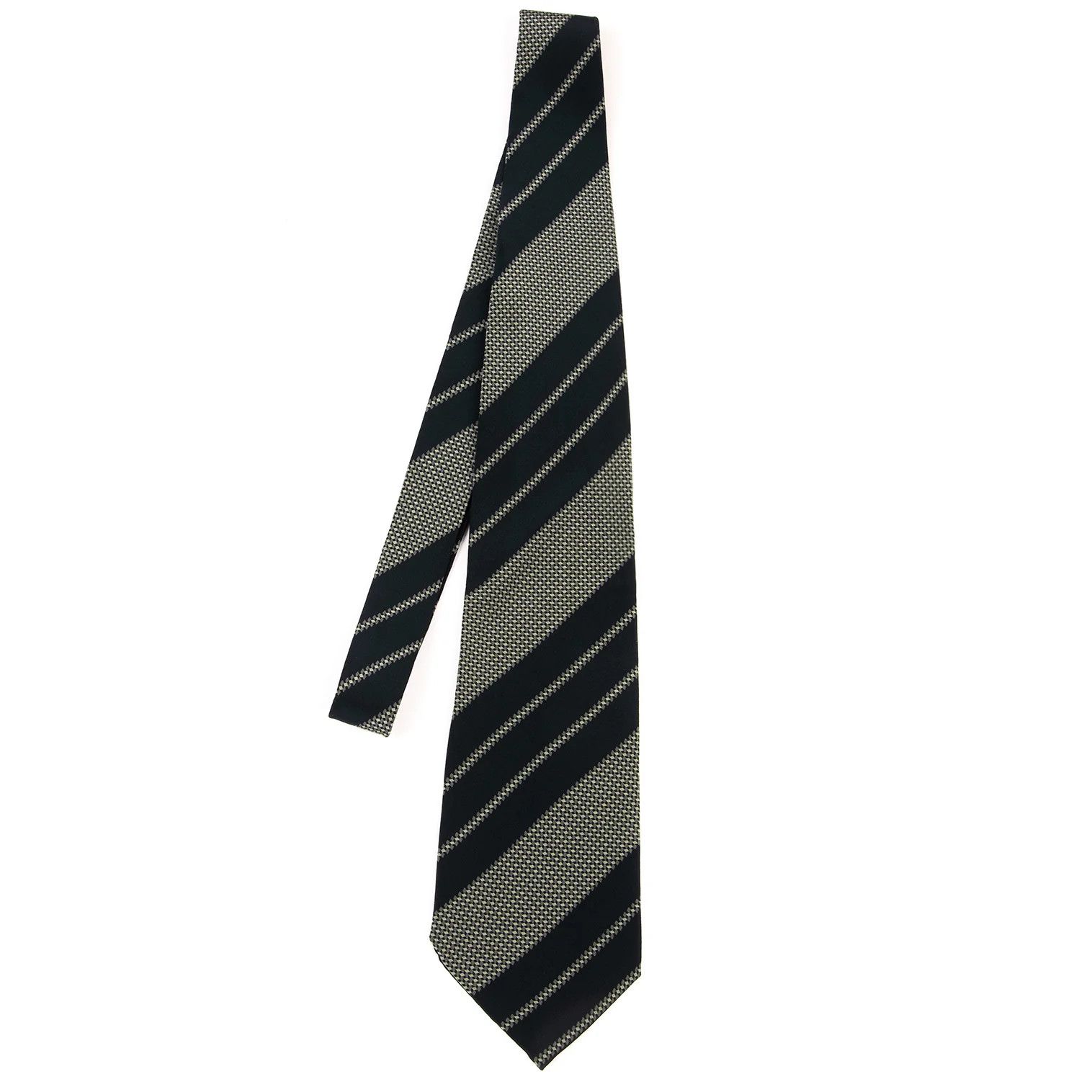Emporio Armani Silk Graphic Print Tie in Navy Gray Size ONE SIZE - 1 Thumbnail