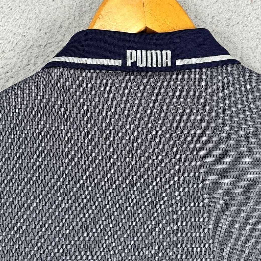 Puma Puma Polo Shirt Men L Blue Geometric Short Sleeve Quarter Zip Logo Golf Rugby Athletic Casual Outdoor Size US L / EU 52-54 / 3 - 6 Thumbnail