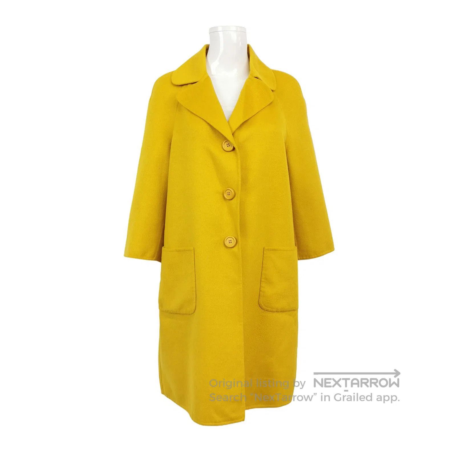 Prada Prada Wool Blend Mustard Long Coat . Size US L / EU 52-54 / 3 - 1 Thumbnail