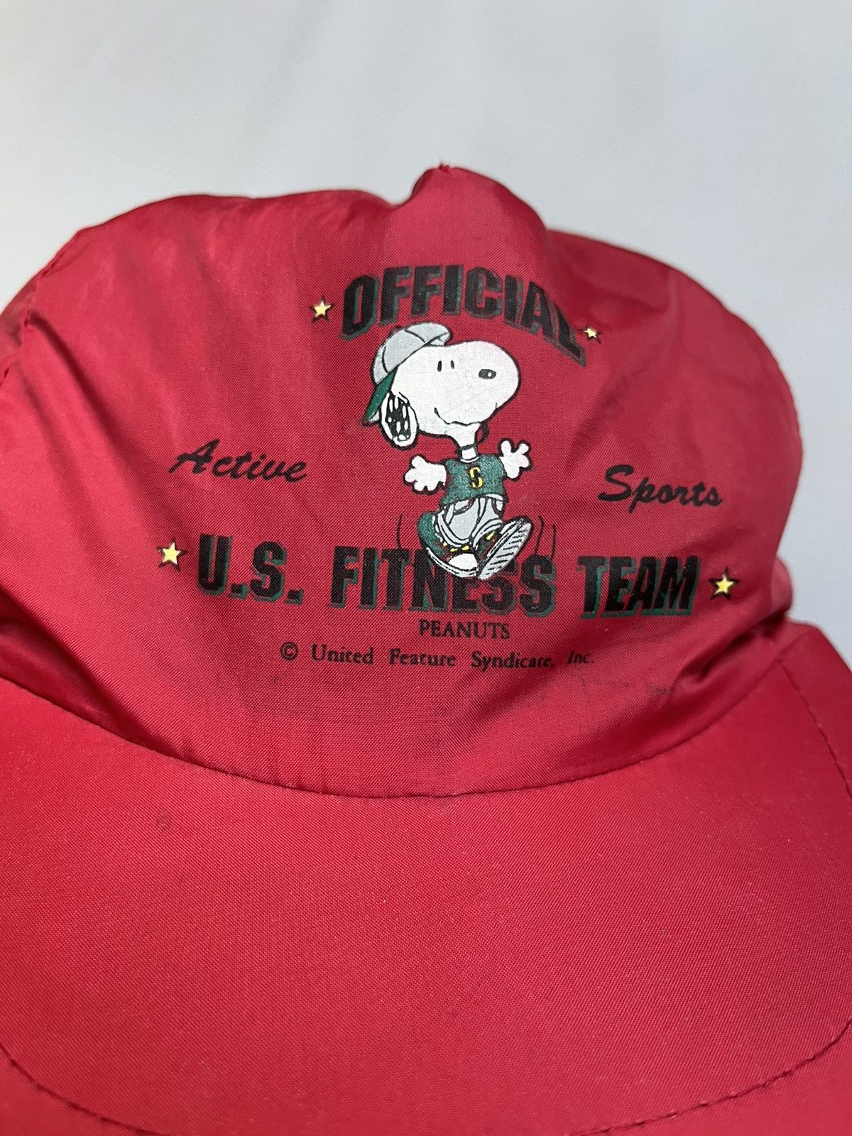 Peanuts Vintage Official US Fitness Team Peanuts Red Nylon Cap Size ONE SIZE - 5 Thumbnail