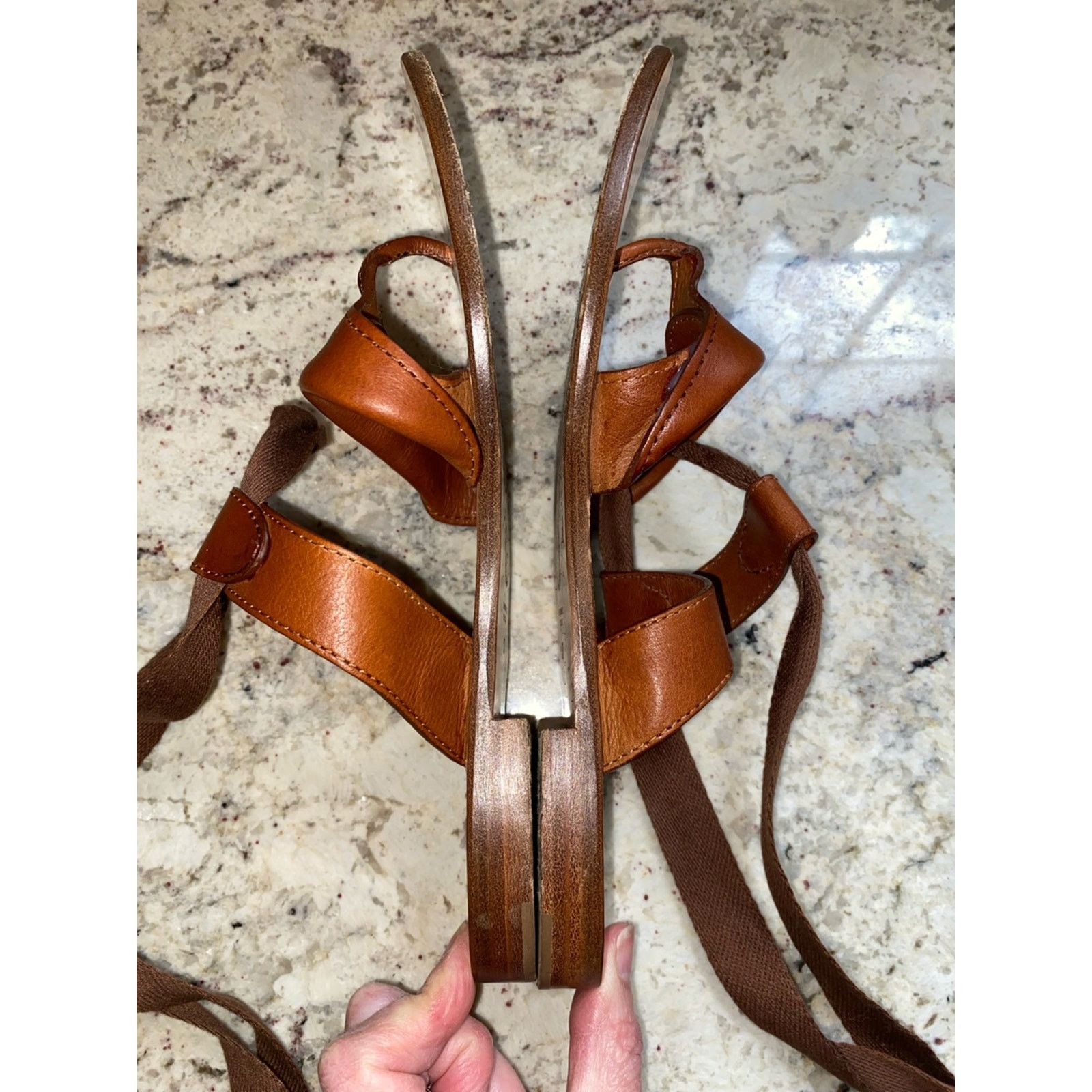 Sarah Flint Sarah Flint $295 Grear Saddle Grecian Lace Up Sandal 7 Size US 7 / IT 37 - 6 Thumbnail