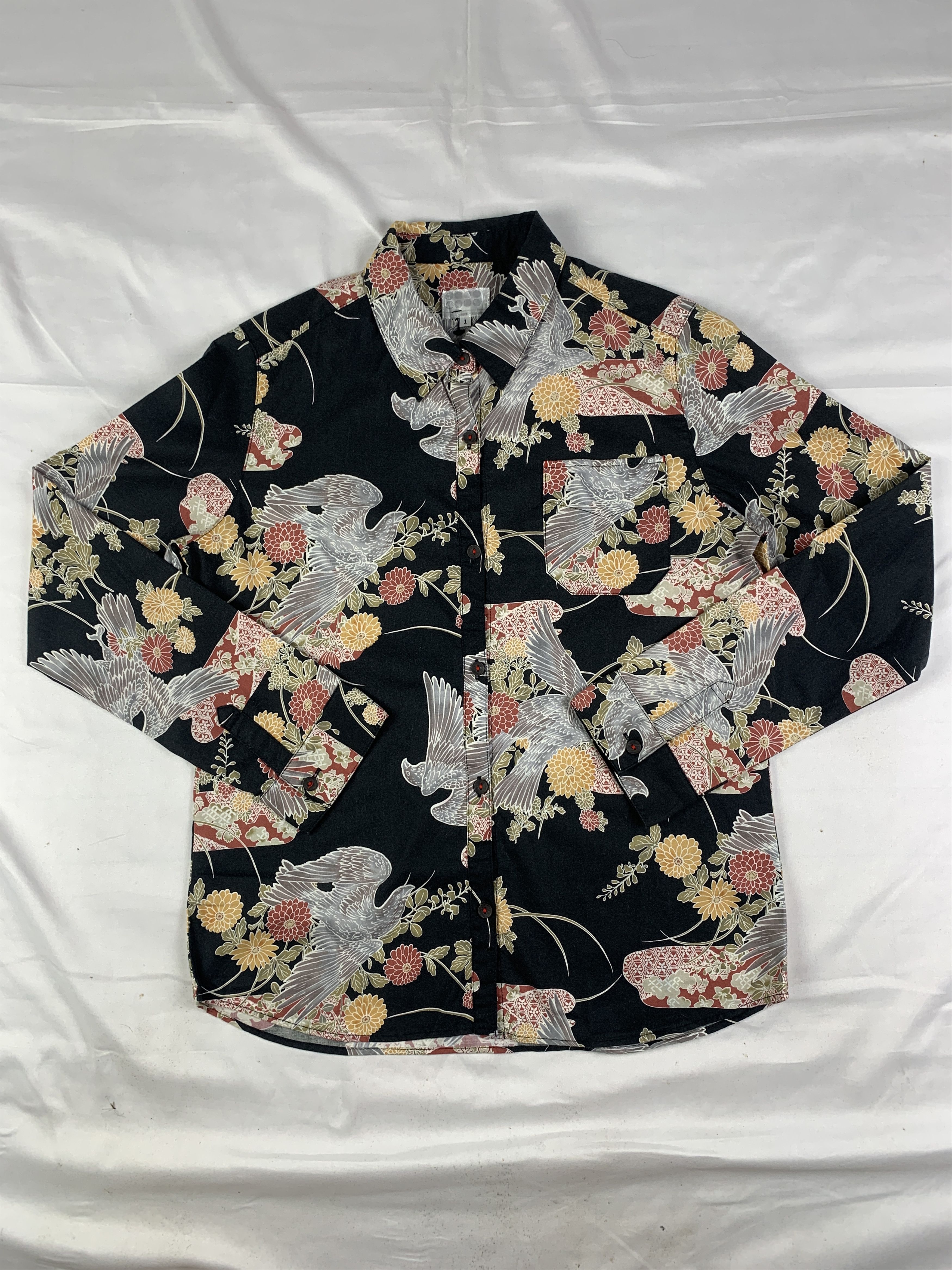 2000s Takeo Kikuchi Eagle Traditional Art Shirt (M)