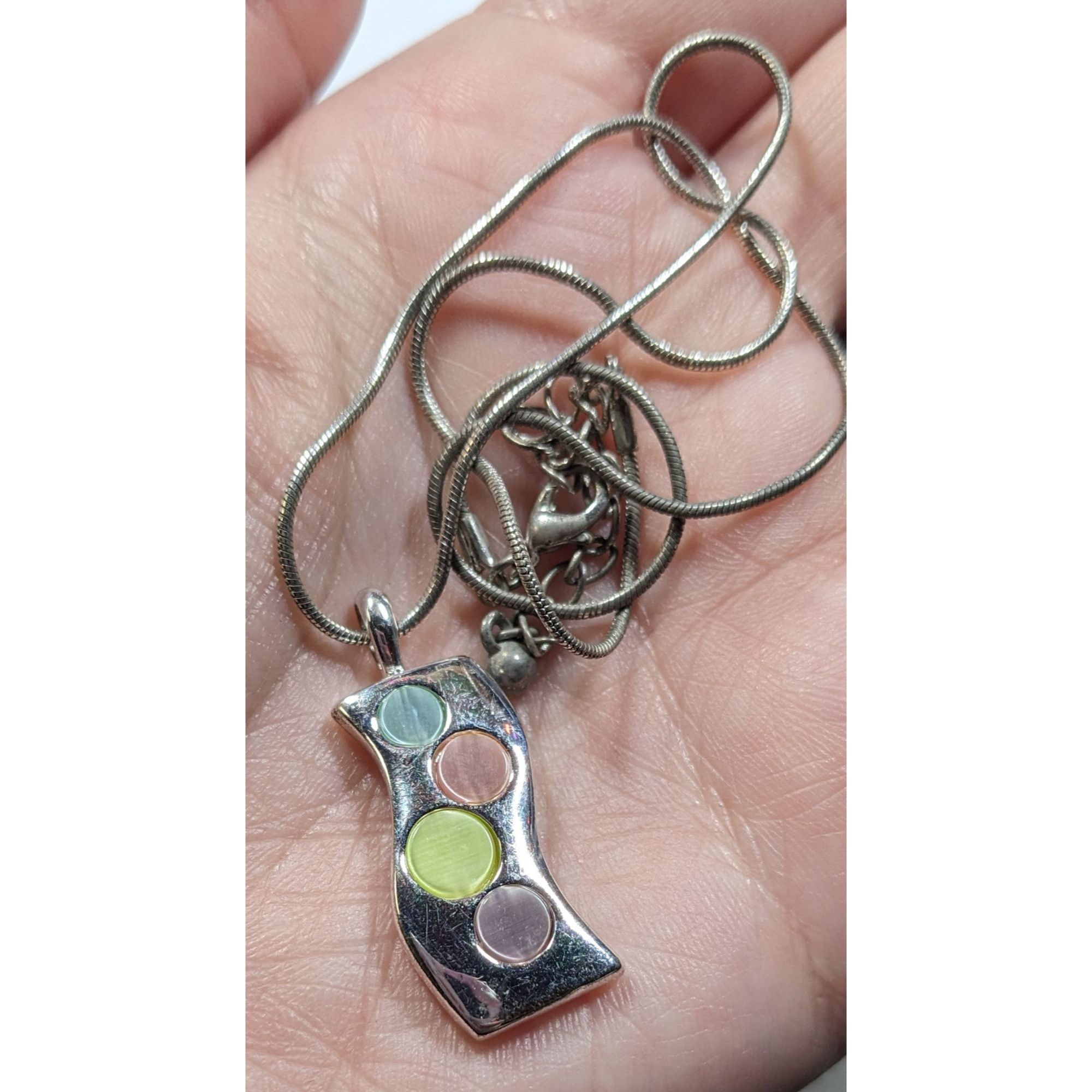 Other Modern Pendant Necklace With Pastel Dyed Shell Inlay Size ONE SIZE - 5 Thumbnail
