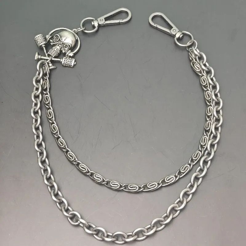 Jewelry Punk Metal Chain Skull Keychains Size ONE SIZE - 3 Thumbnail