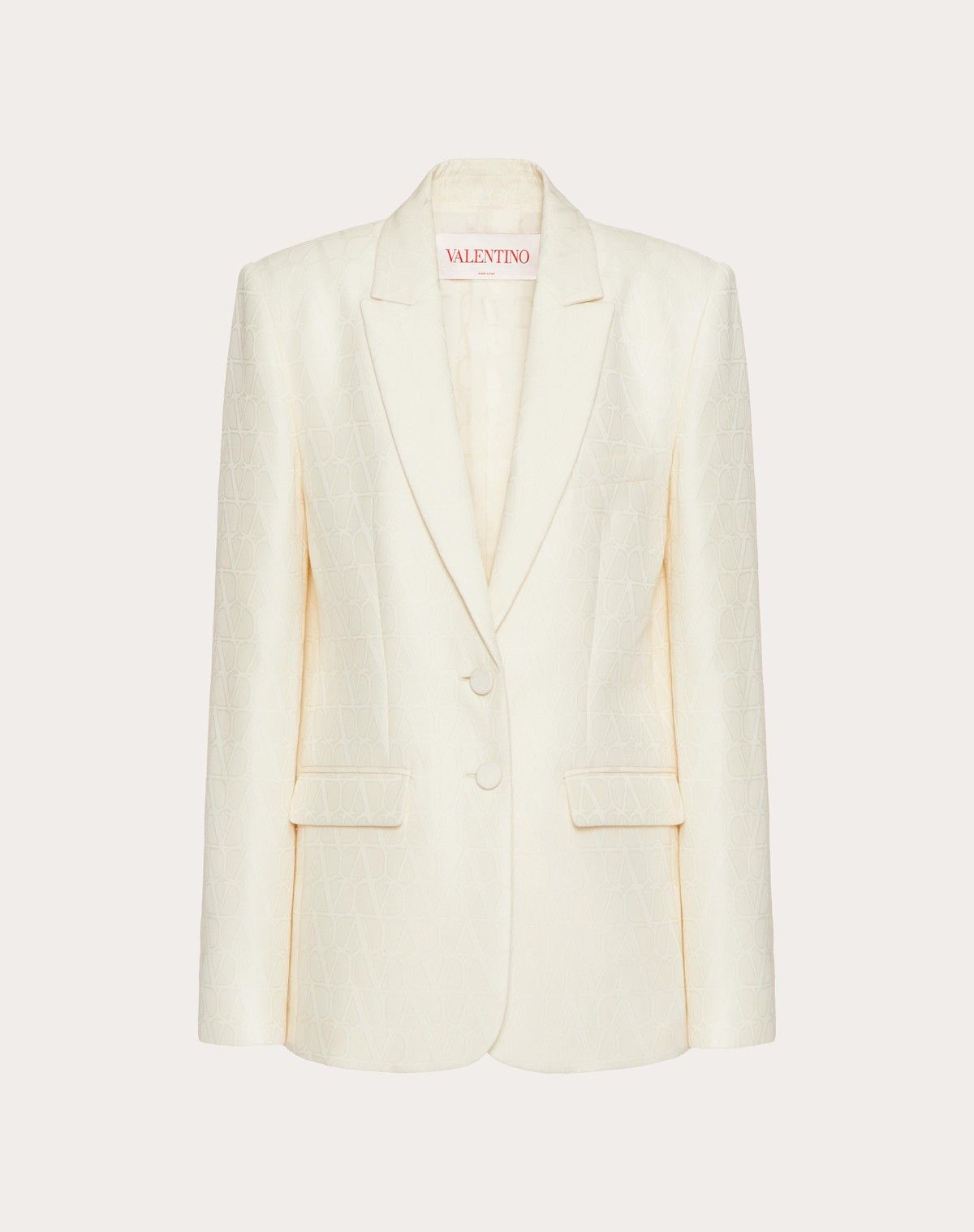Valentino o1s1wg110525 Toile Iconographe Crepe Couture Blazer in White Size M / US 6-8 / IT 42-44 - 1 Thumbnail