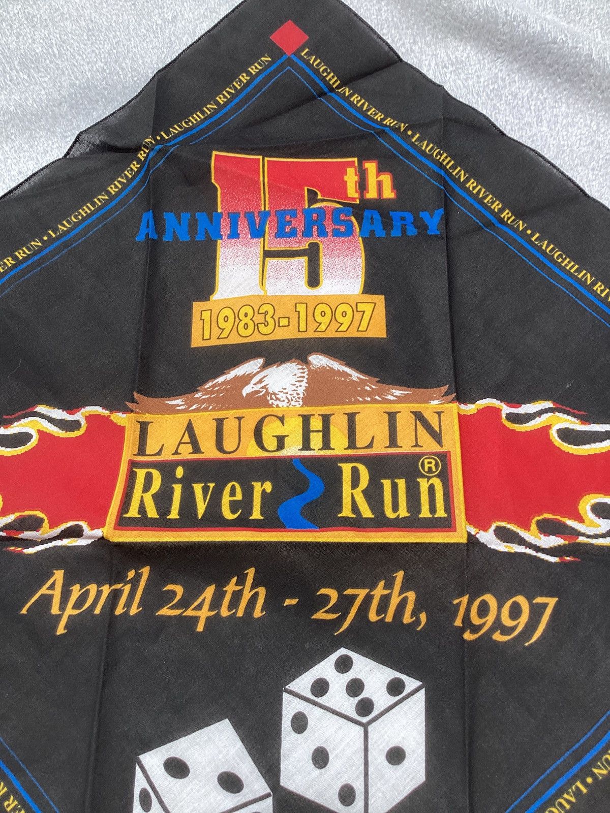 Harley Davidson Vtg ‘97 15th anniversary Laughlin River run biker bandanna Size ONE SIZE - 3 Thumbnail