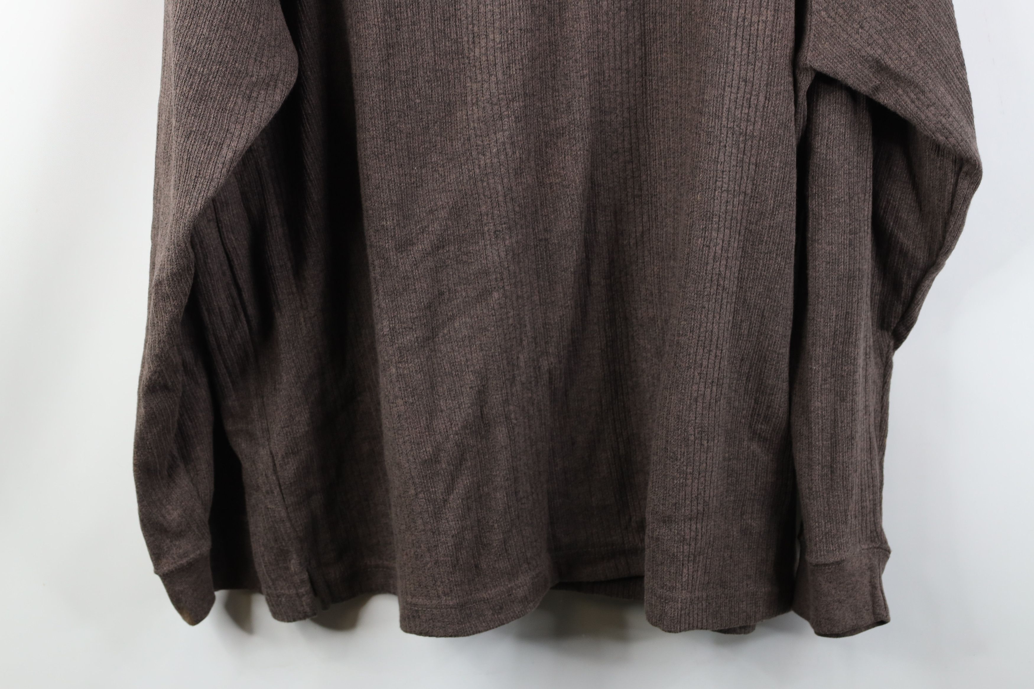 Vintage Vintage 90s Streetwear Ribbed Knit Long Sleeve Polo Brown Size US XL / EU 56 / 4 - 13 Thumbnail