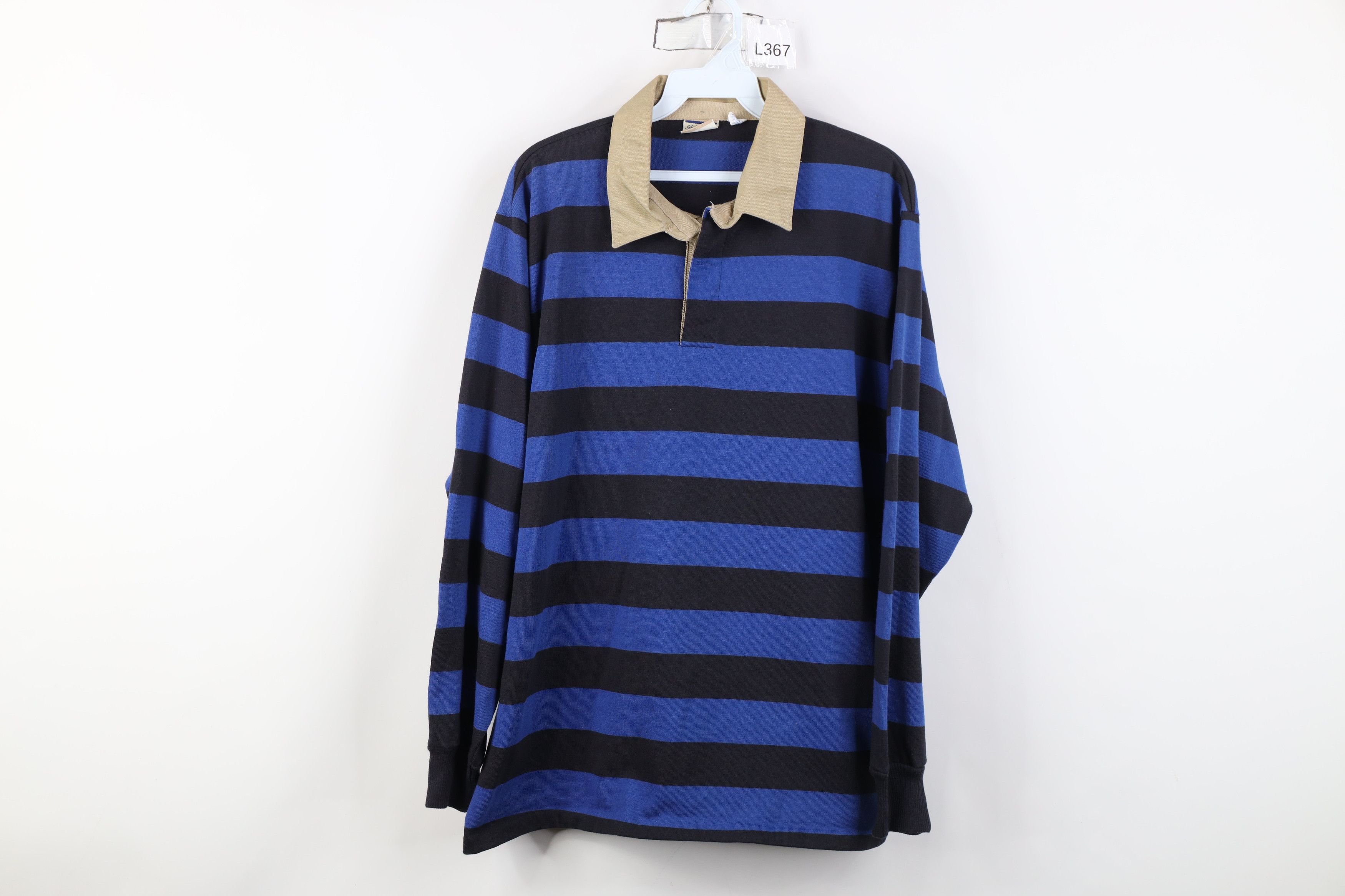 Vintage Vintage 90s Streetwear Block Knit Long Sleeve Rugby Polo USA Size US XL / EU 56 / 4 - 1 Thumbnail