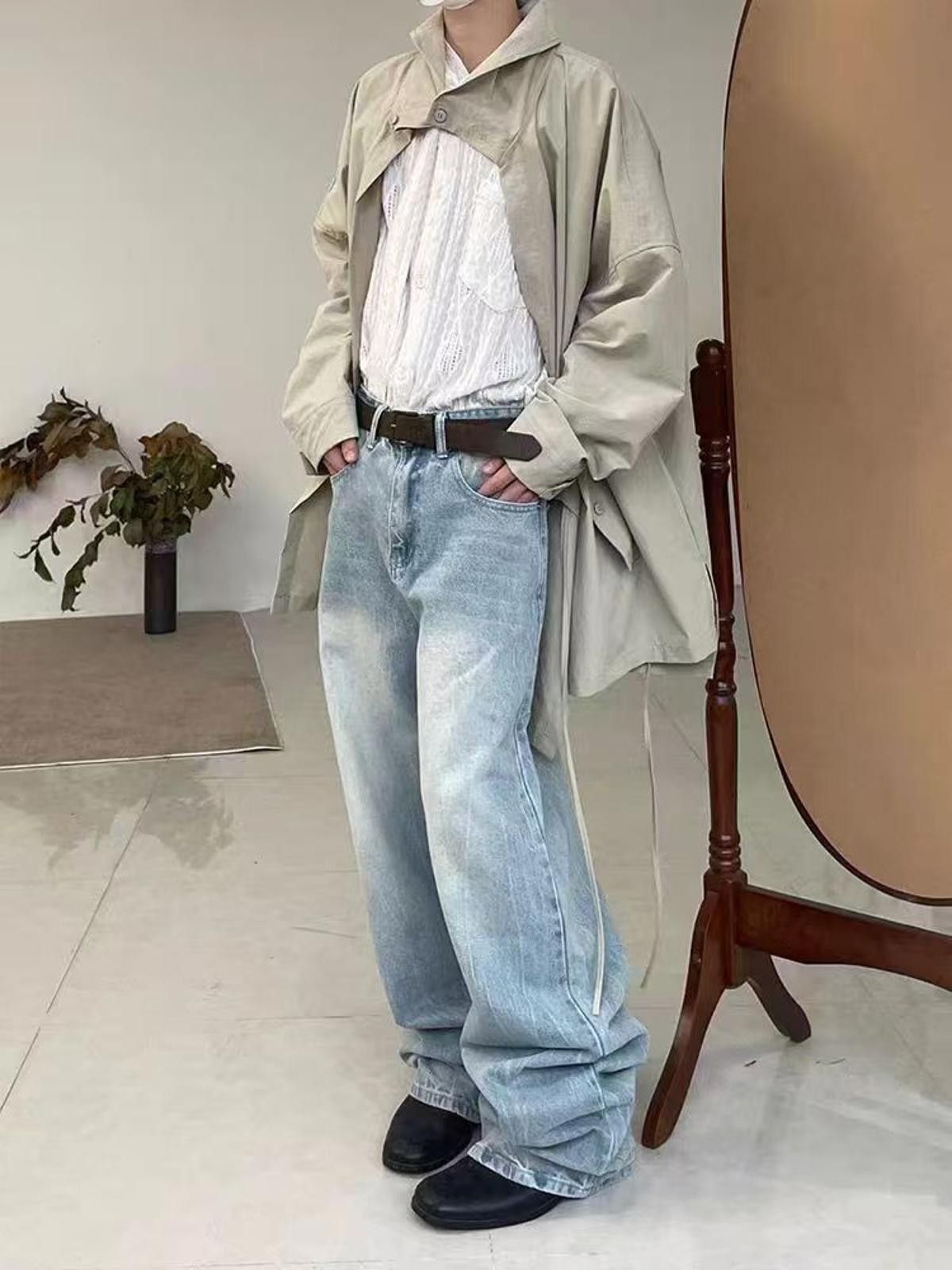 Jean × Vintage Baggy Washed Wide Leg Jeans Size US 30 / EU 46 - 3 Thumbnail