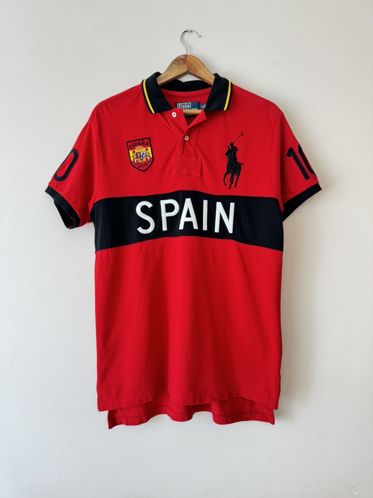 Vintage Polo Ralph Lauren Spain Polo T-shirt Red Shirt Rare