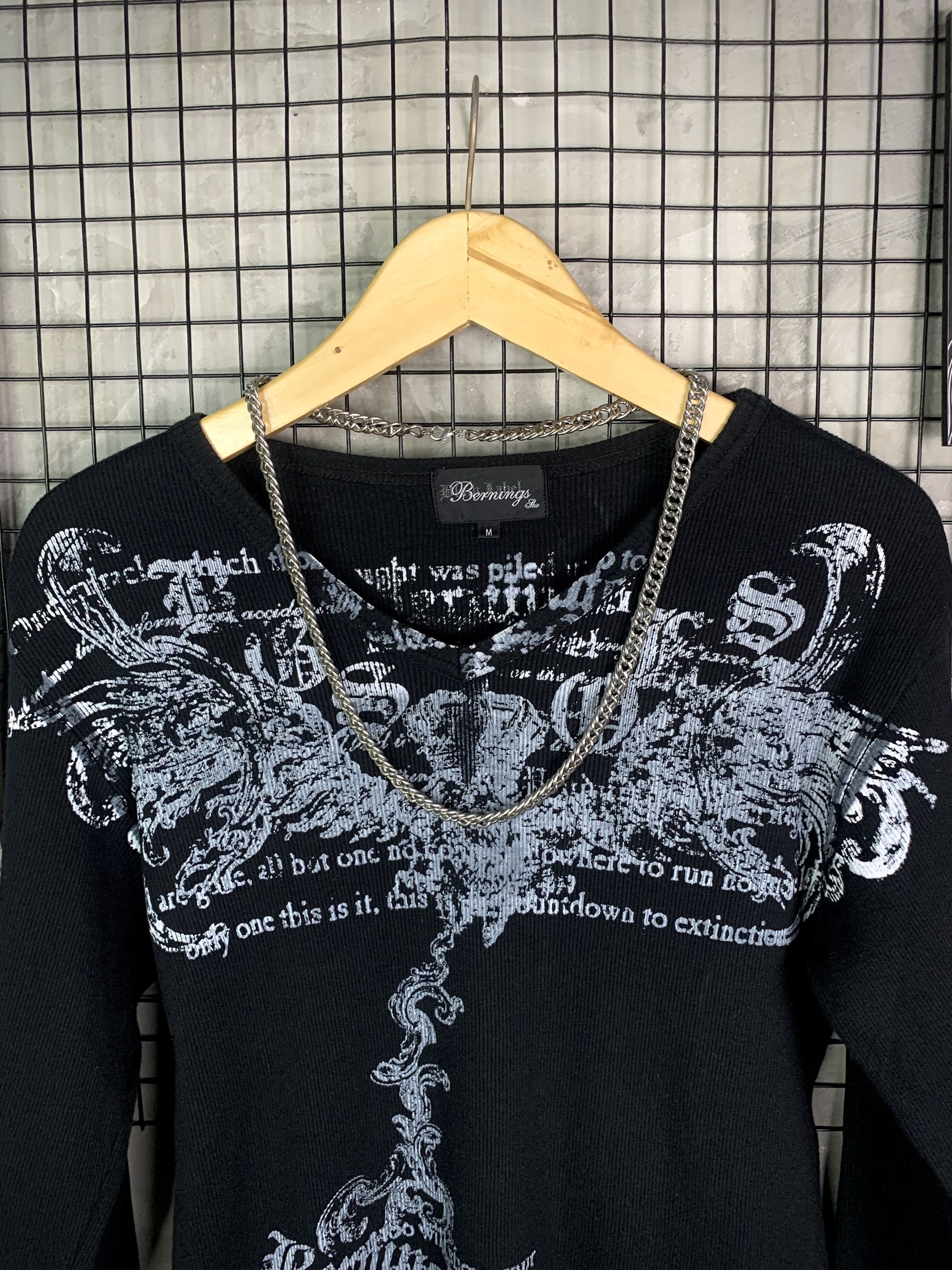 BERNINGS SHO Y2K Bernings Sho Cyber Goth Poem Thermal Long Sleeve Size US M / EU 48-50 / 2 - 3 Thumbnail