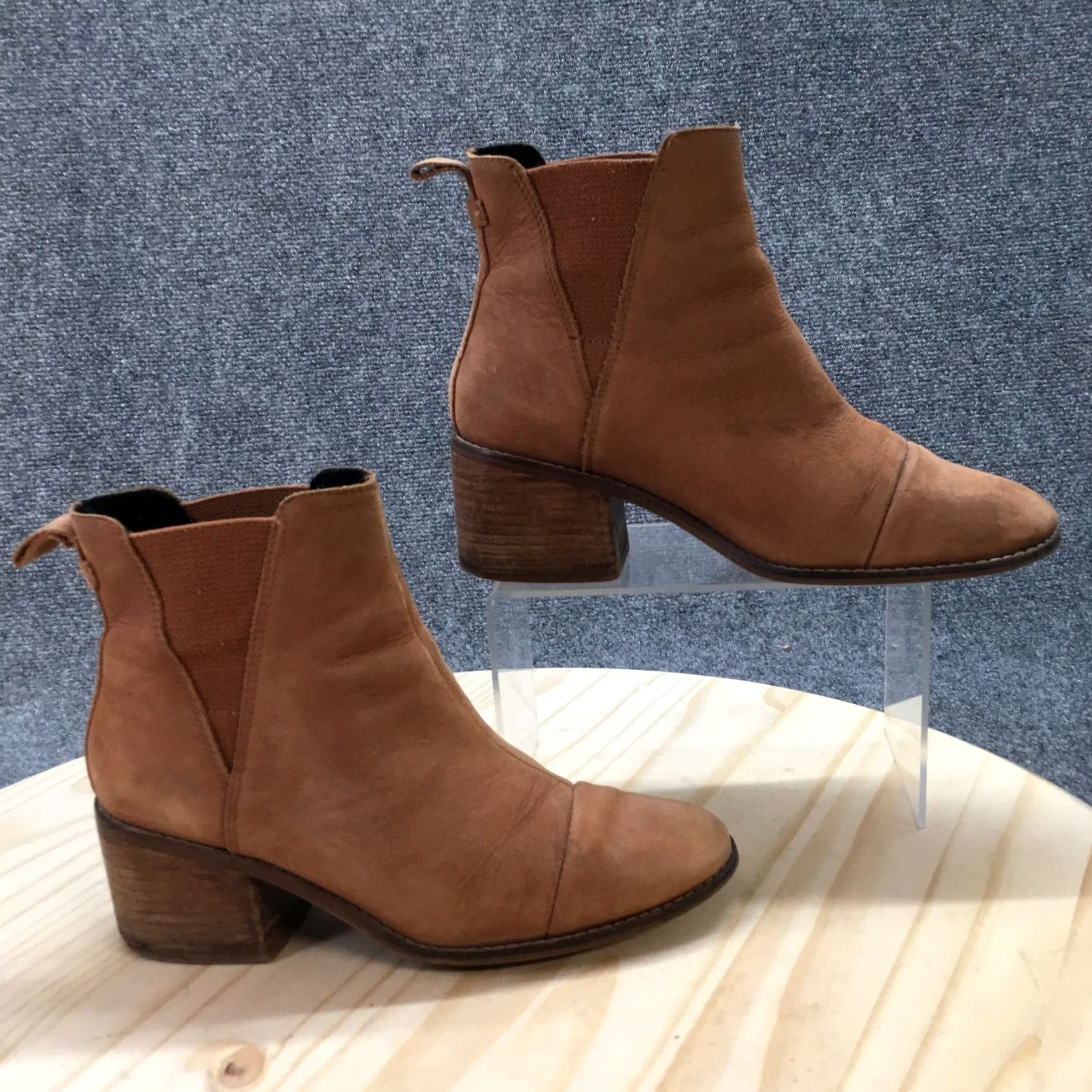 Toms TOMS Boots Womens 7.5 Esme Chelsea Brown Pull On Ankle Top Casual Block Shoes 10012462 Size M / US 6-8 / IT 42-44 - 2 Thumbnail