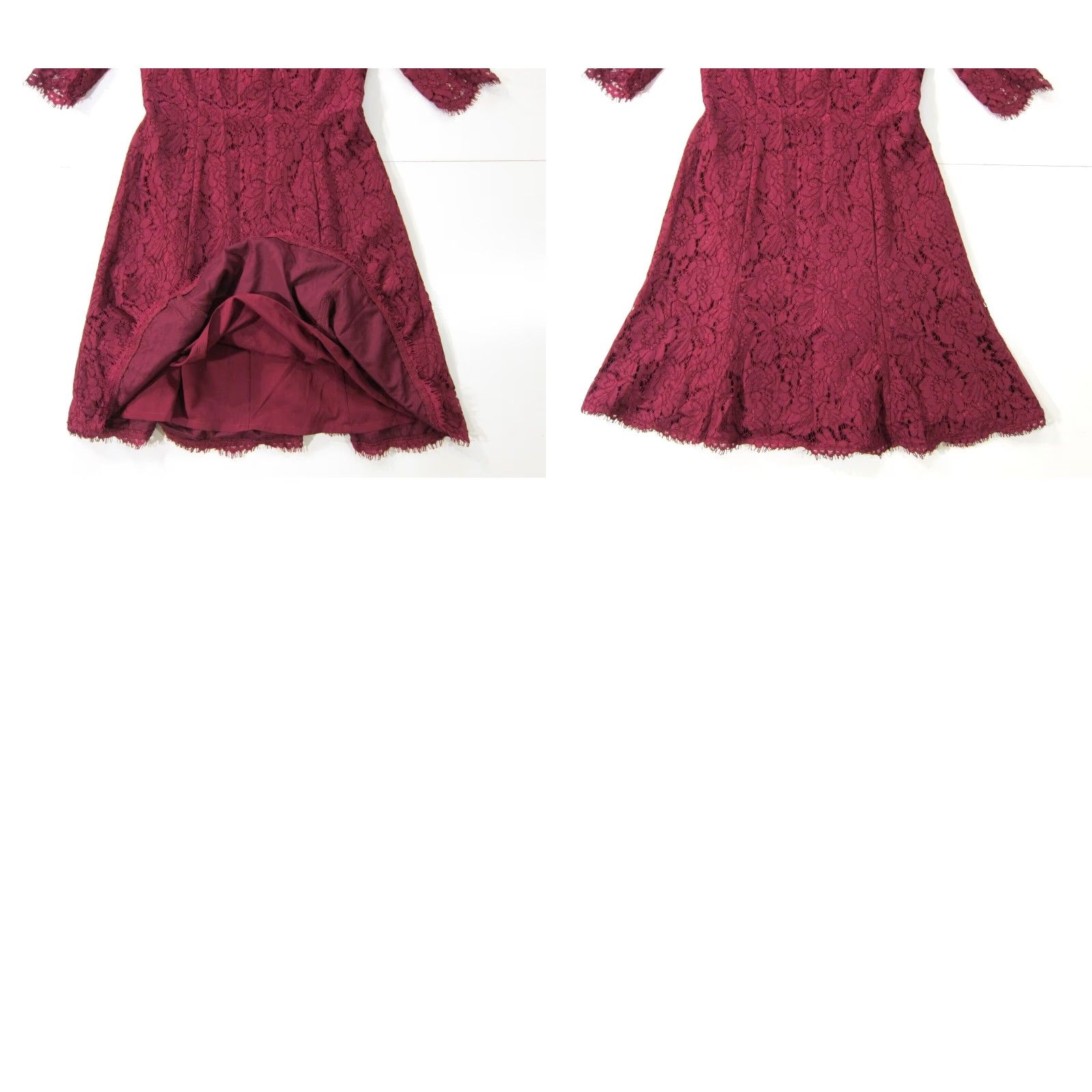 Vintage VINTAGE Eliza J Maroon Embroidered Lace 3/4 Sleeve A-Line Tent Cocktail Dress 6 Size M / US 6-8 / IT 42-44 - 8 Thumbnail