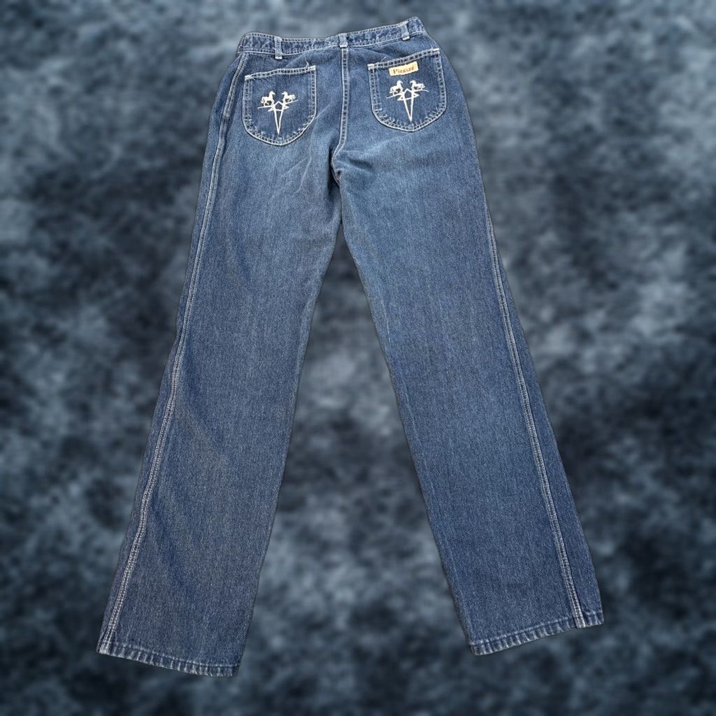 Vintage VINTAGE Pizzazz Jeans Womens 28x31 Embroidered Horse Dark Wash 70s Jeans Horse Embroidered Dark Wash 70s Womens 28x31 Size 28" / US 6 / IT 42 - 1 Thumbnail