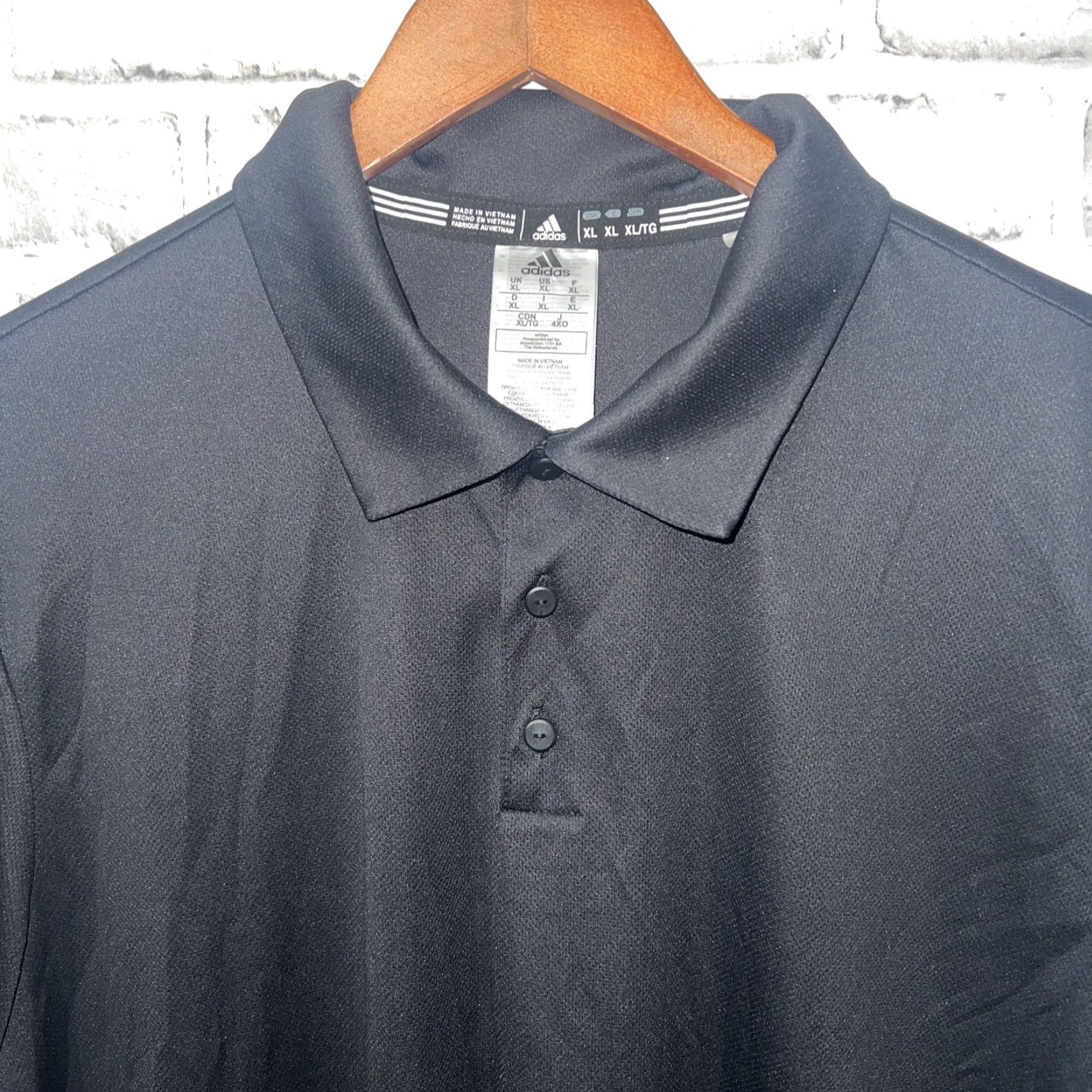 Adidas Adidas Polo Shirt Mens XL Black Size US XL / EU 56 / 4 - 2 Thumbnail