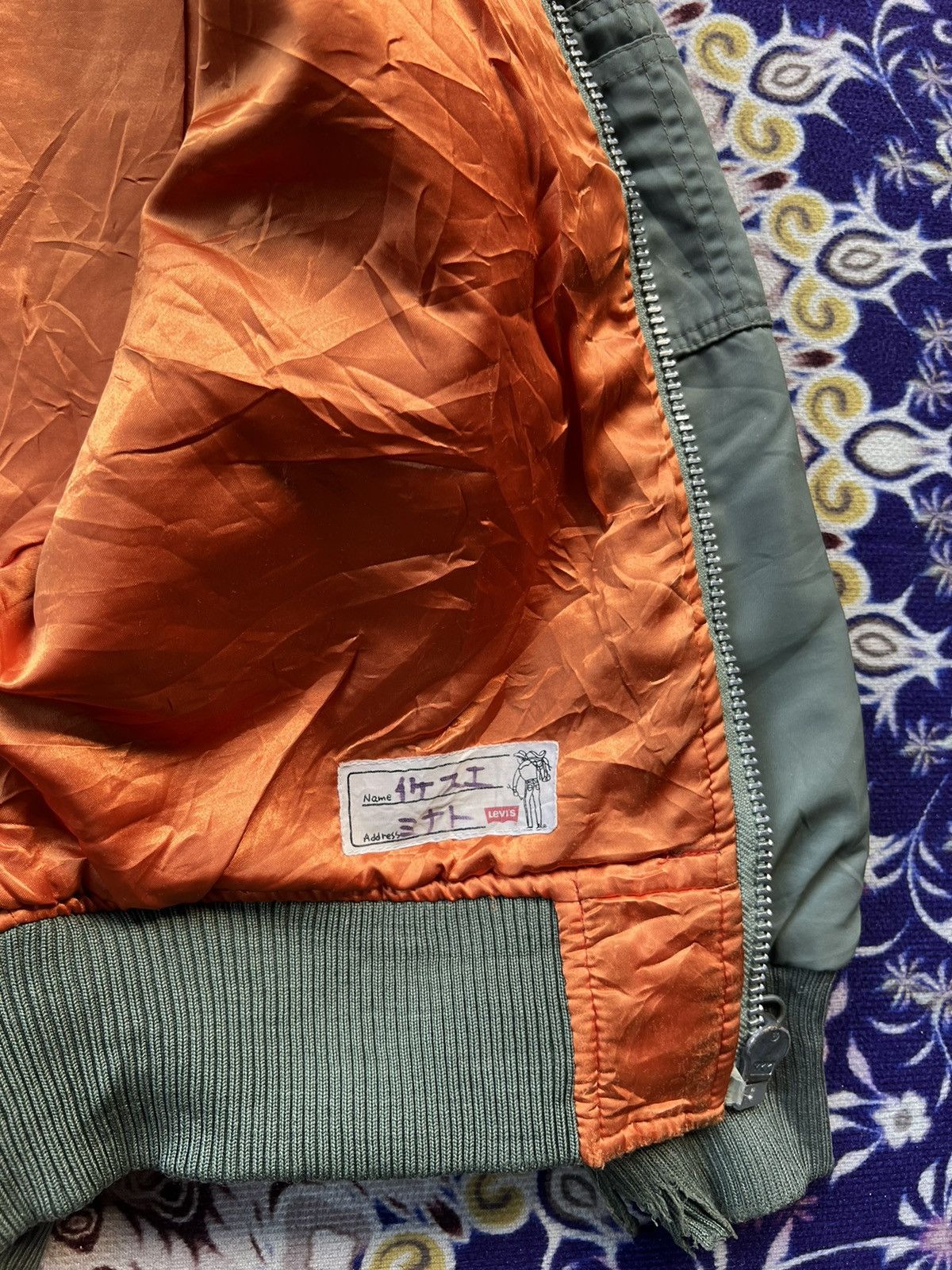 Japanese Brand Vintage Levis Ma-1 Green Army Bomber Jacket Size US S / EU 44-46 / 1 - 8 Thumbnail