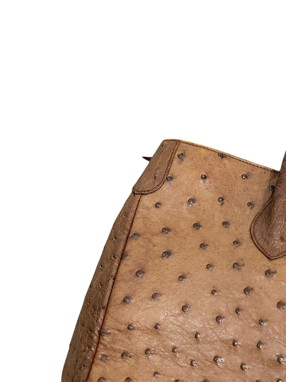Genuine Leather Full Leather Ostritch Patina Vtg Unknown Tote Bag 2🟩0 Size ONE SIZE - 18 Thumbnail