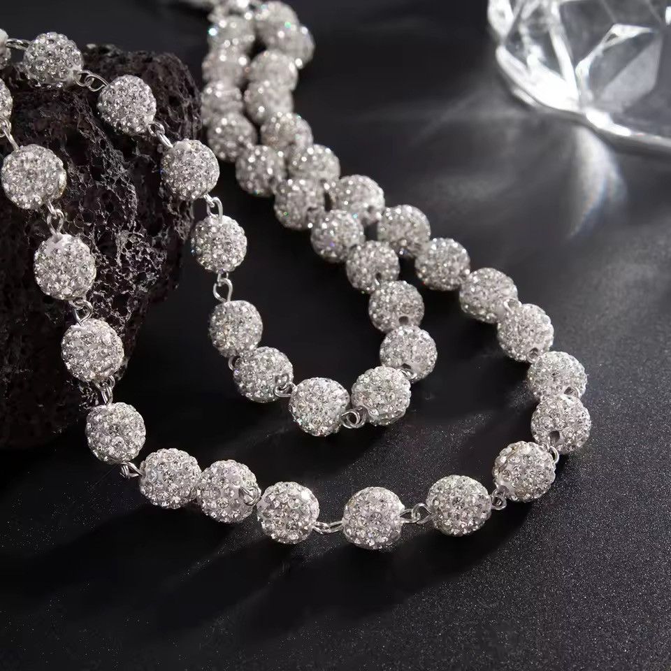 Jewelry Punk Double Layer Acrylic Beads Rhinestone Pants Chain Size ONE SIZE - 8 Thumbnail