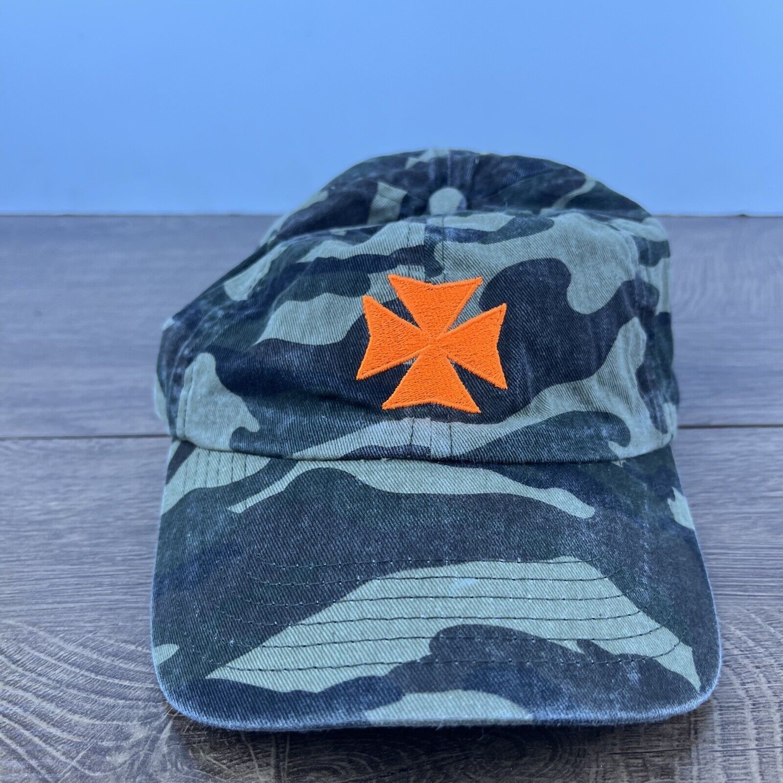 Other Cross Hat Motorcycle Biker Hat Camo Green Hat Adjustable Hat Size ONE SIZE - 1 Thumbnail