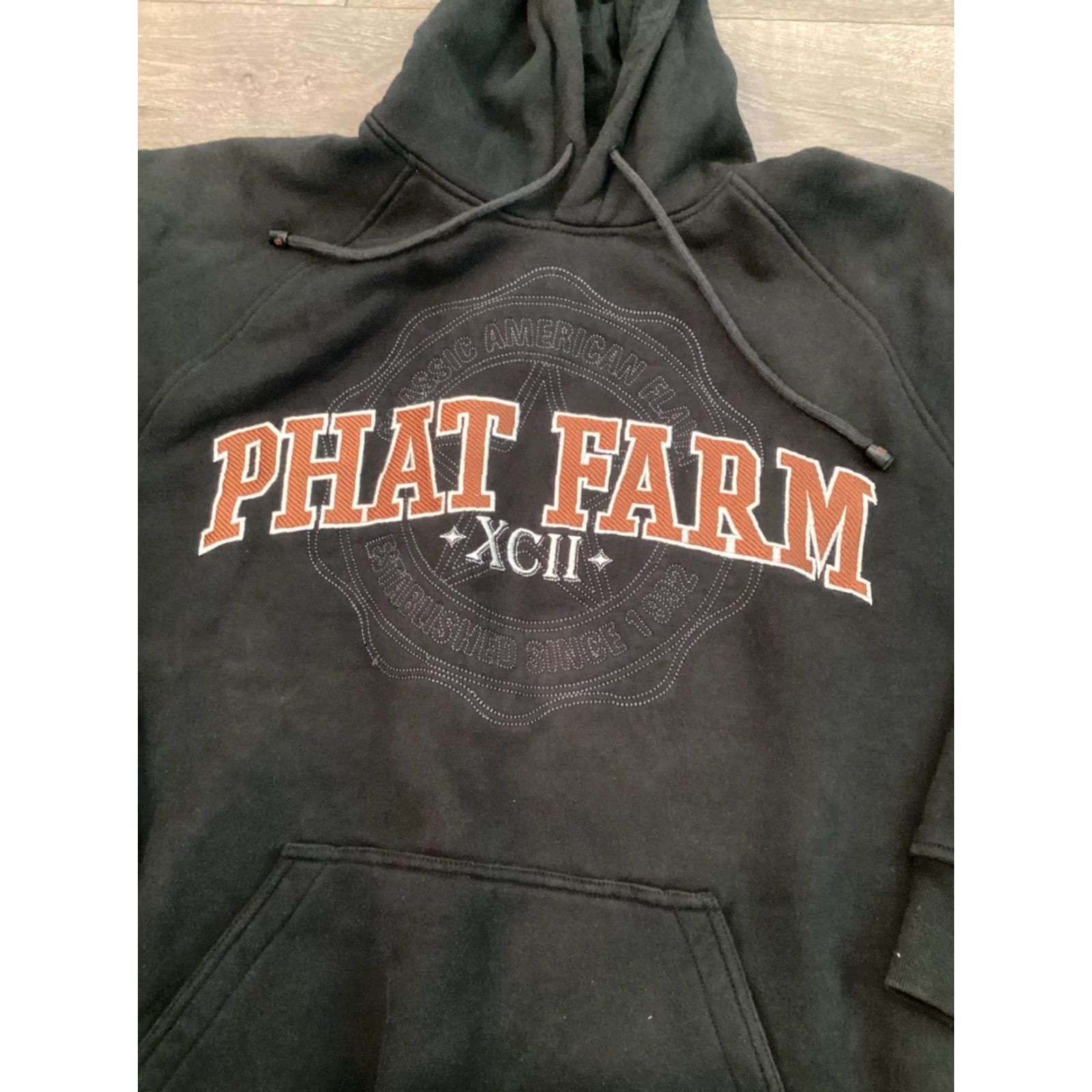 Phat Farm VINTAGE Phat Farm 92 Embroidered Sweatshirt Hoodie Pullover Black Mens Large Size US L / EU 52-54 / 3 - 2 Thumbnail