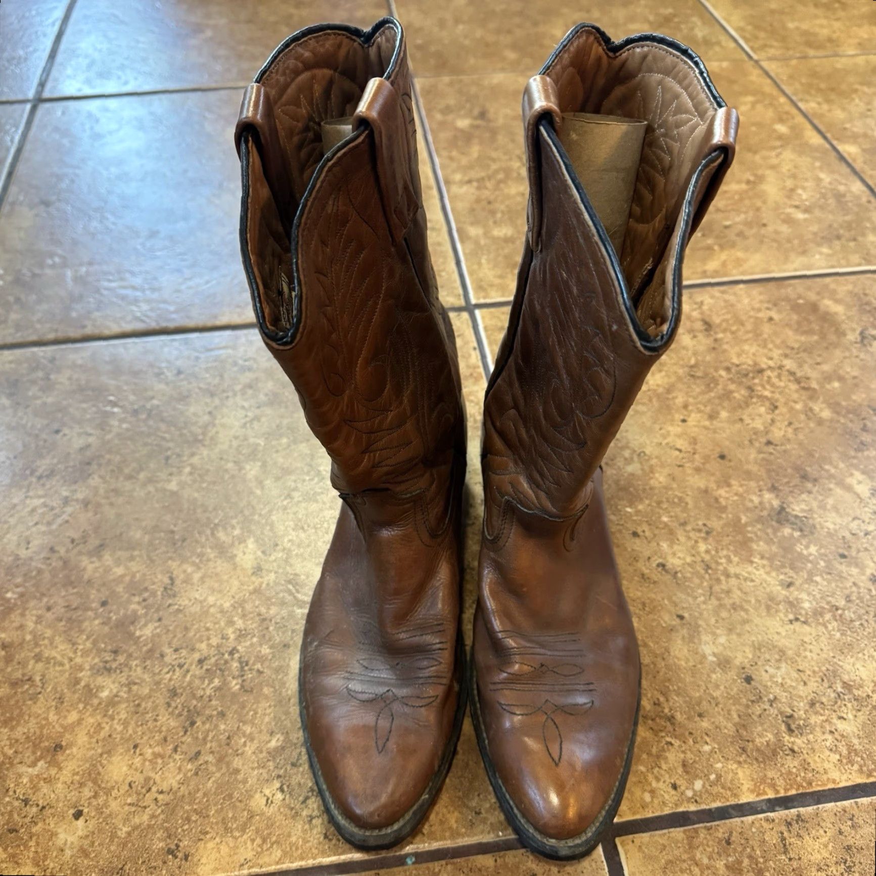 Vintage VINTAGE Red Wing Pecos Cowboy Boots Leather Made In USA Sz 11.5 B Western Brown Leather Cowboy Boots Mens Size US 12 / EU 45 - 4 Thumbnail