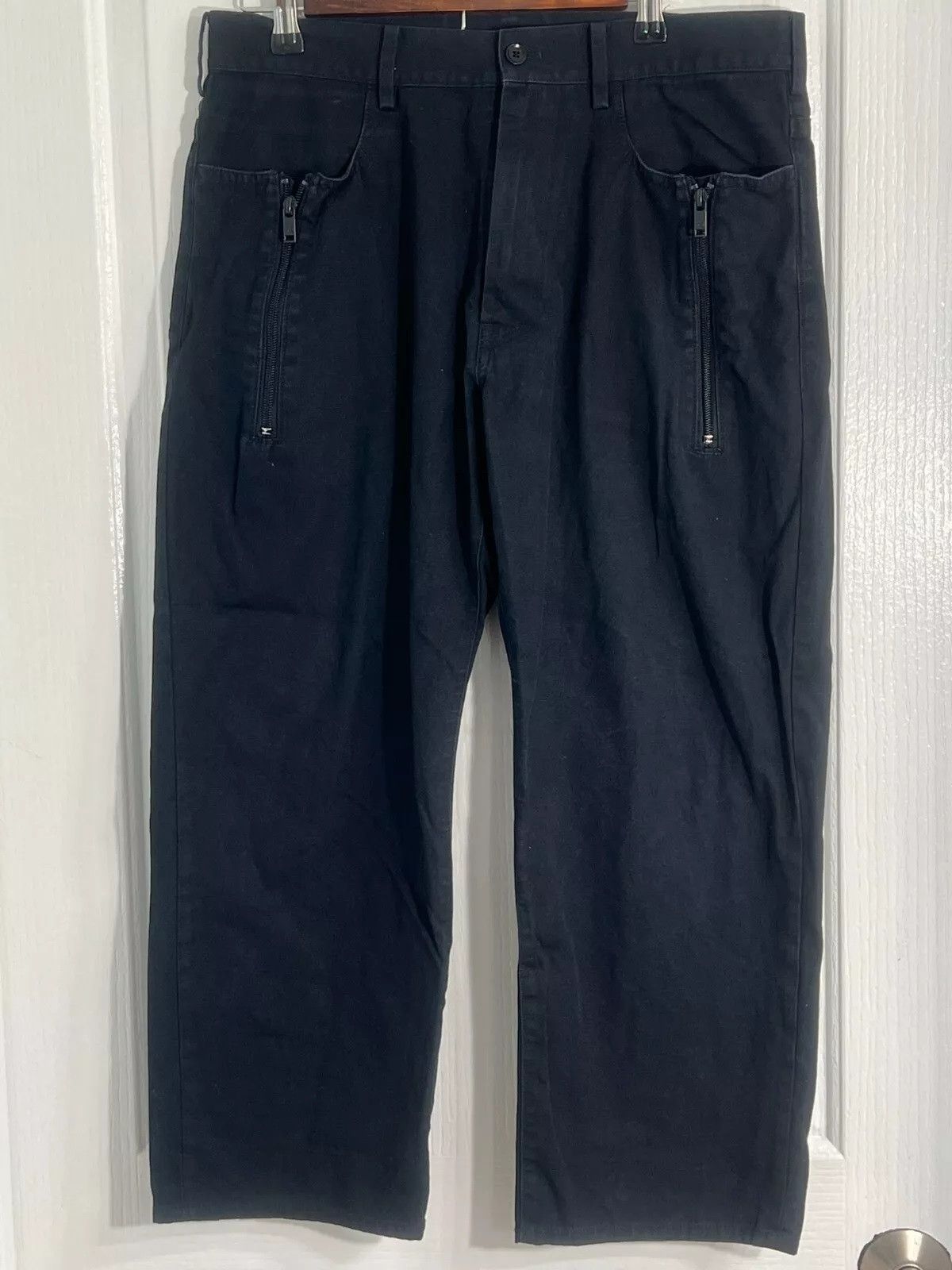 Y-3 Y-3 Cropped Pants 3 Stripe Logo Zipper Pocket Black Small Size US 32 / EU 48 - 1 Thumbnail