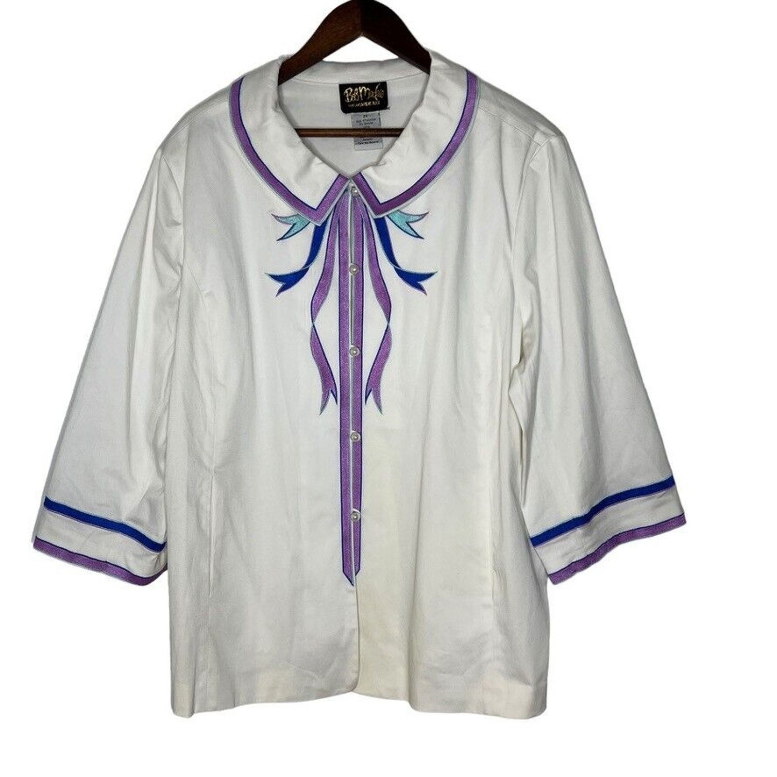 Bob Mackie Bob Mackie Wearable Art Embroidered Button Down 2X Size XXL / US 16-18 / IT 52-54 - 1 Preview