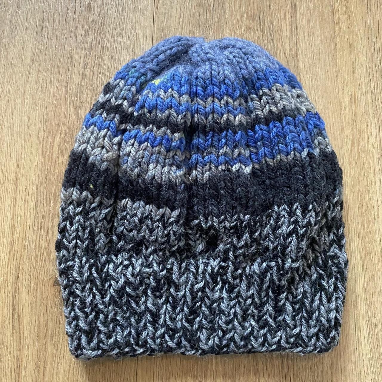 Other Grey and blue knitted beanie Handmade Wool Size ONE SIZE - 4 Thumbnail