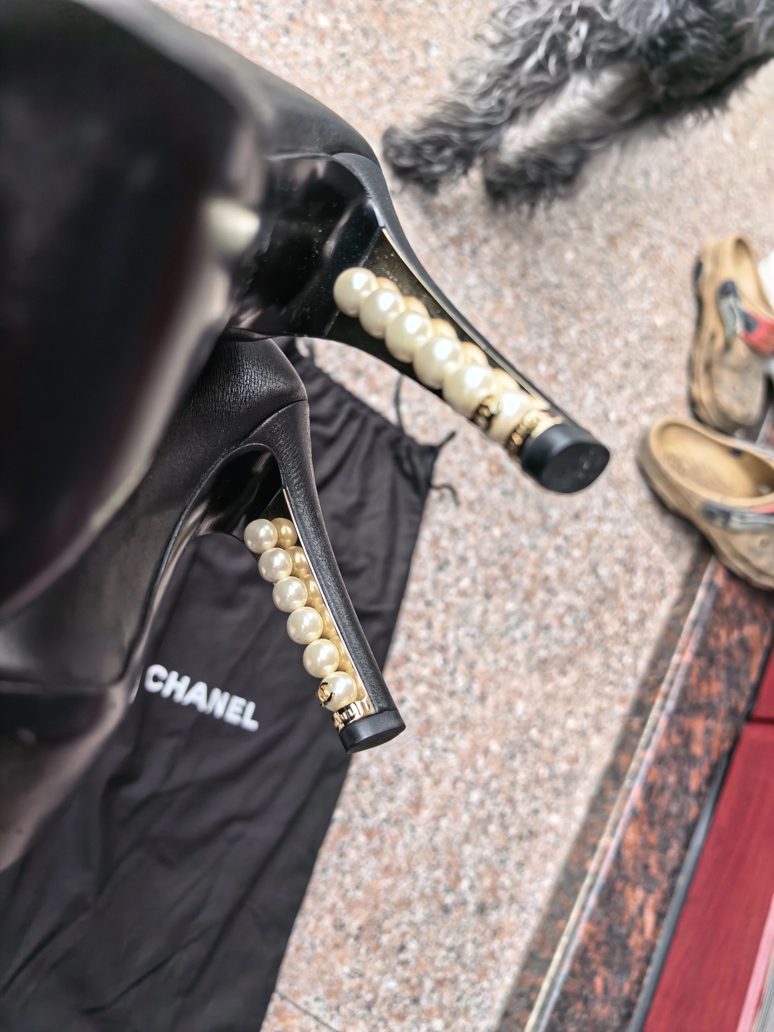 Chanel CHANEL Women's Pearl Heel Boots 37 Size US 6.5 / IT 36.5 - 8 Thumbnail