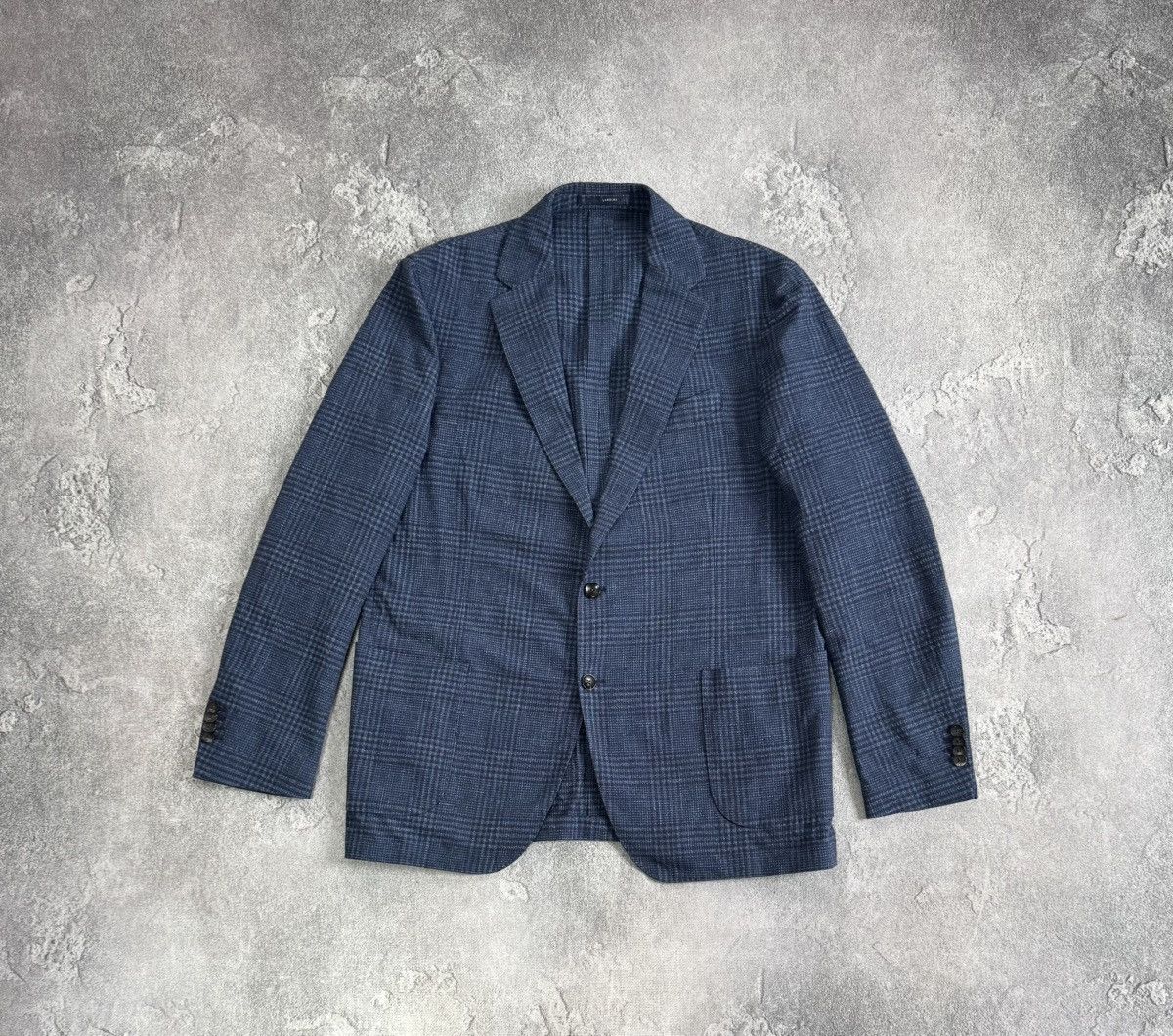 Lardini Lardini L/XL Chekered blue blazer button up jacket casual Size US L / EU 52-54 / 3 - 5 Thumbnail