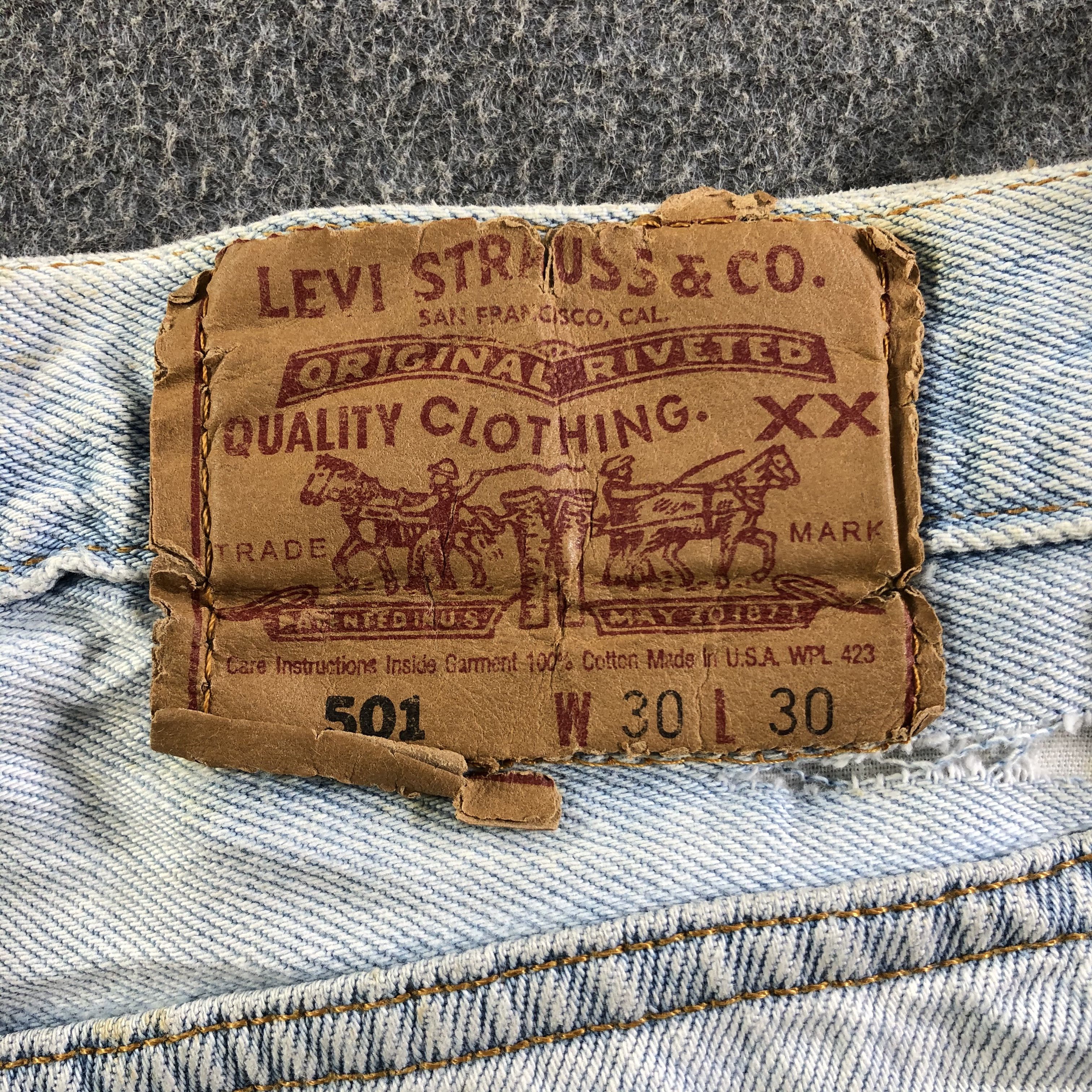 Levi's Vintage Light Wash Levis 501 Jeans-J4596 Size US 30 / EU 46 - 5 Thumbnail