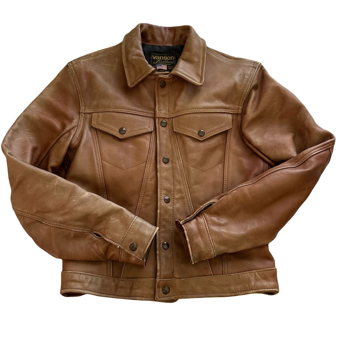 80's VANSON COW LEATHER JACKET MODEL-B