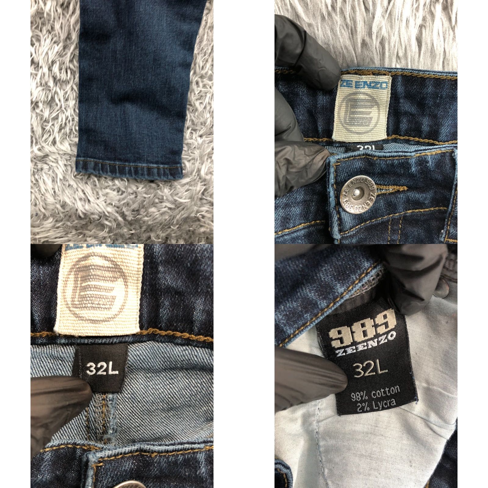 Kenzo Ze Enzo Skinny Jeans Jeans Mid Rise 32 Long Mens Blue Medium Wash 5-Pocket Denim Cotton Blend Belt Loops Zip Fly Button Fly Regular Inseam 34" Size US 32 / EU 48 - 8 Thumbnail